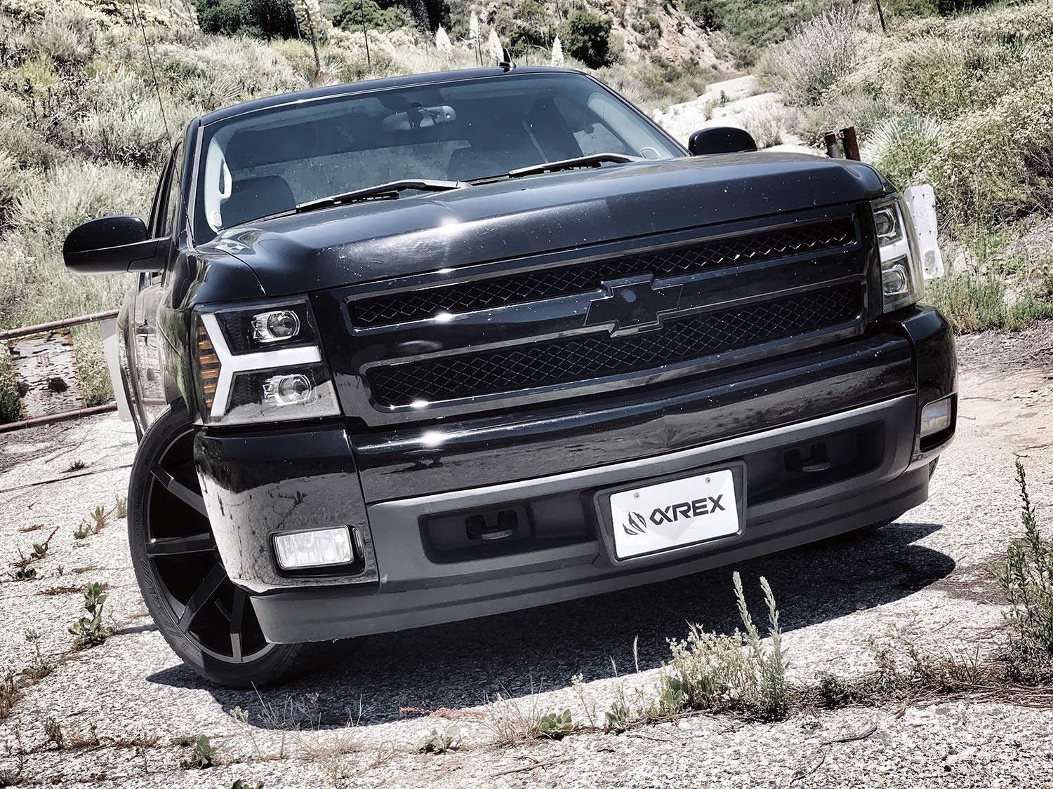 07-13 Chevy 1500HD AlphaRex (880206) PRO-Series Proj Headlight Plank Style Gloss Blk w/Activ Light/Seq Signal