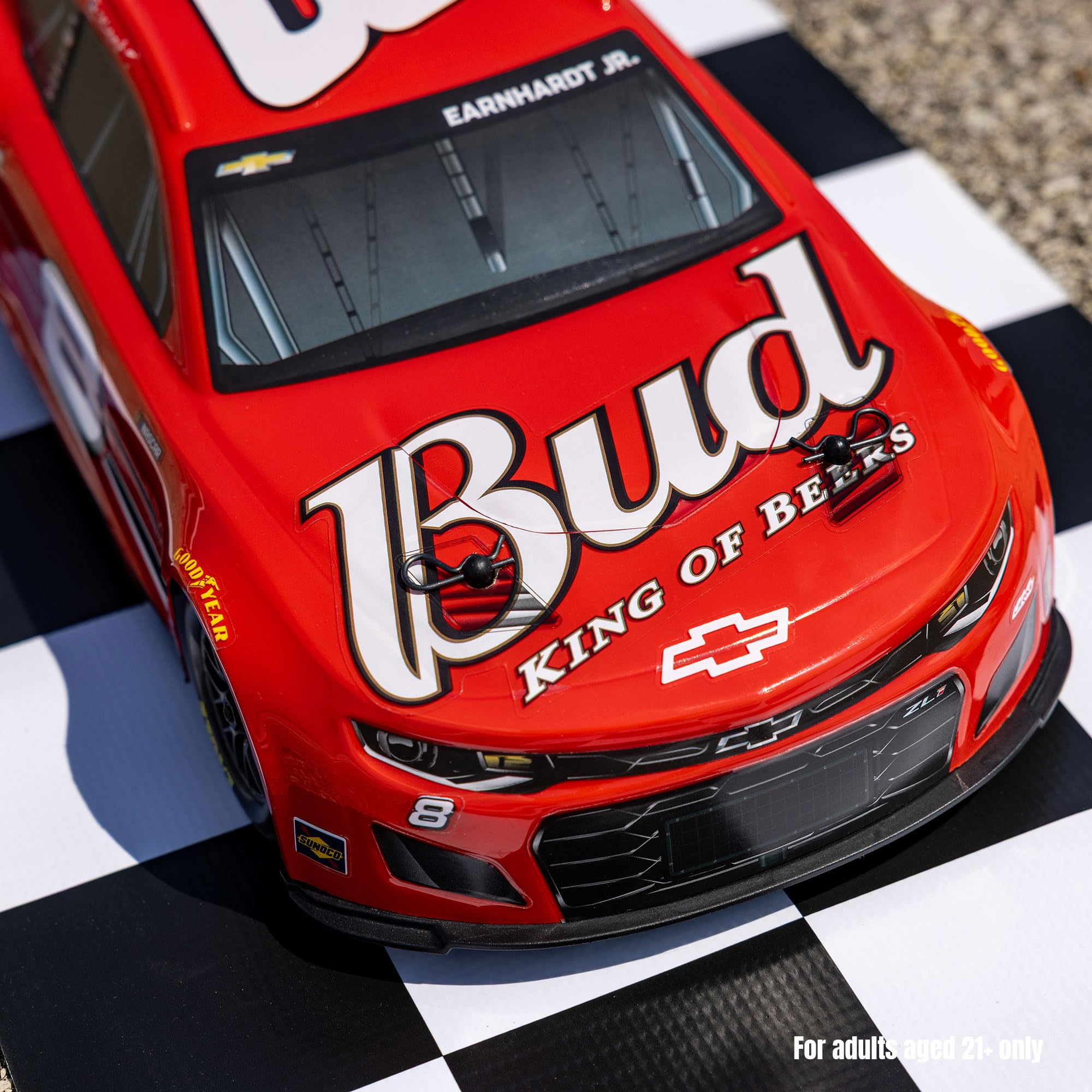 Losi 1/12 NASCAR RC Race Car No. 8 Dale Earnhardt Jr. Budweiser Chevrolet ZL1 2S AWD RTR Brushed On-Road Battery & Charger Included Red LOSF1122508