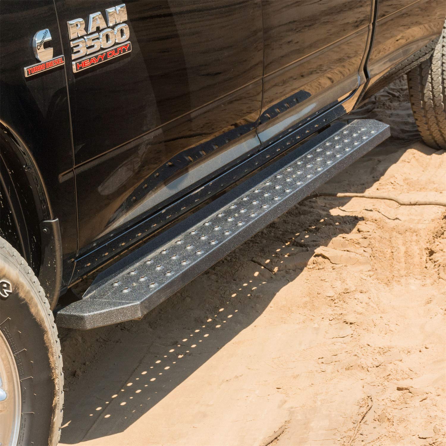 RidgeStep Commercial ARIES Running Boards 6.5 in. 85 in. Length VersaTrac Brackets Sold Separately Textured Black Powder Coat Carbon Steel