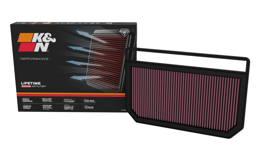 K&N Engine Air Filter: Premium, High Performance, Washable, Replacement Filter, Compatiable with 2021-2023 Hyndai Elantra Hybrid, 33-5121