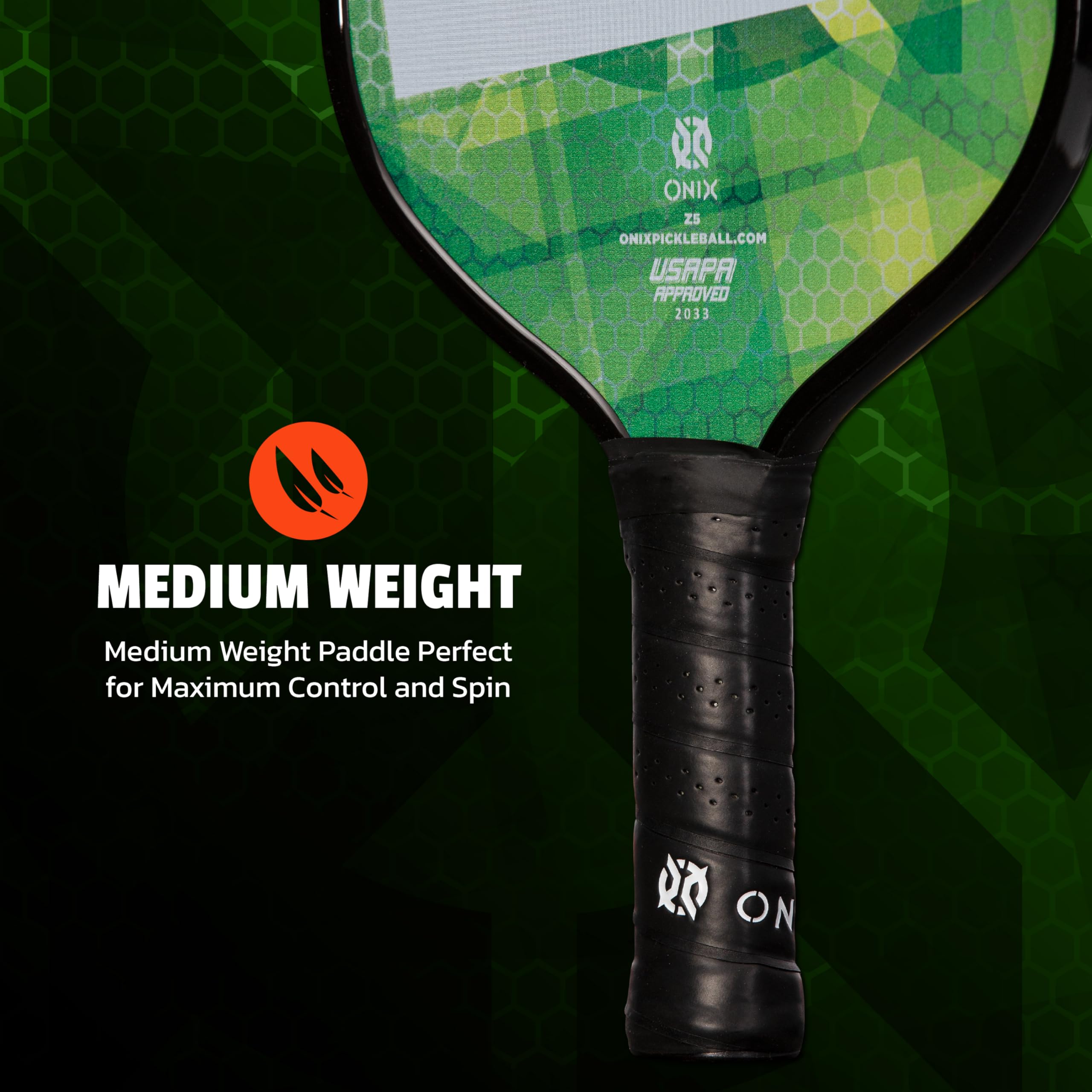Graphite ONIX MOD Z5 Graphite Carbon Fiber Pickleball Paddles with Cushion Comfort Pickleball Paddle Grip - USA Pickleball Approved, Blend