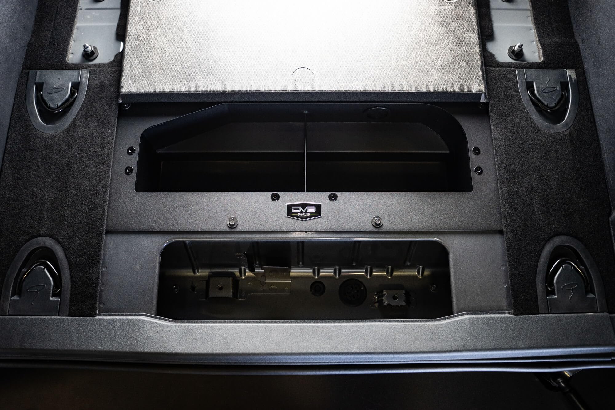 Air Compressor Mount & Storage Box DV8 Offroad for The 2021-2025 Ford Bronco | Designed for ARB Single or Twin Air Compressors | Heat Shield to Reduce Temperatures from Exhaust/Exterior