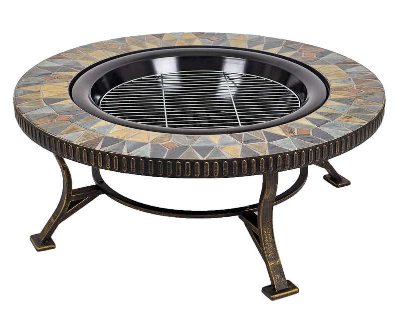GHP Group Pleasant Hearth OFW088RC fire Pit, Rubbed Gold