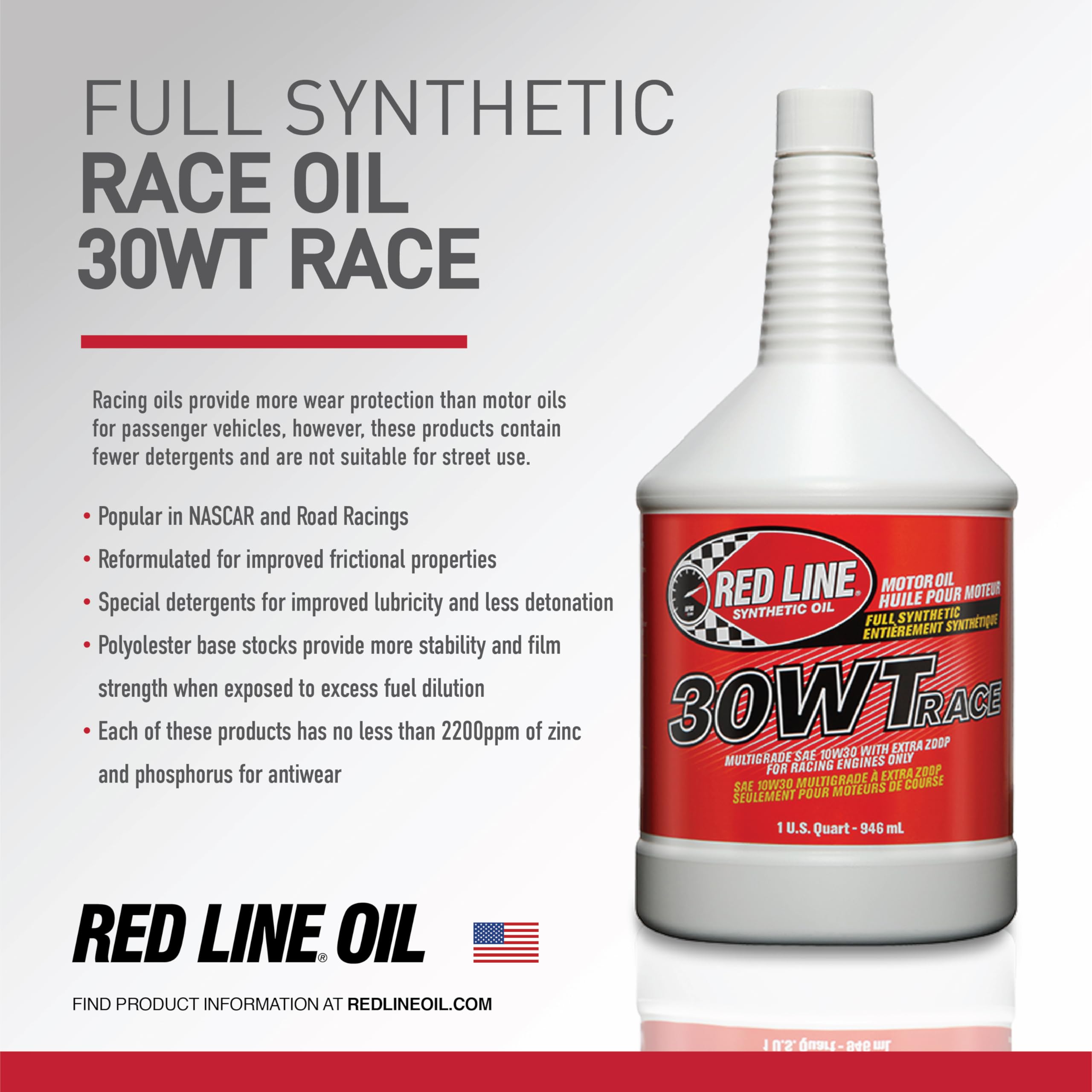 30WT Red Line Synthetic Race Motor Oil (10W30) - 55 Gallon Drum