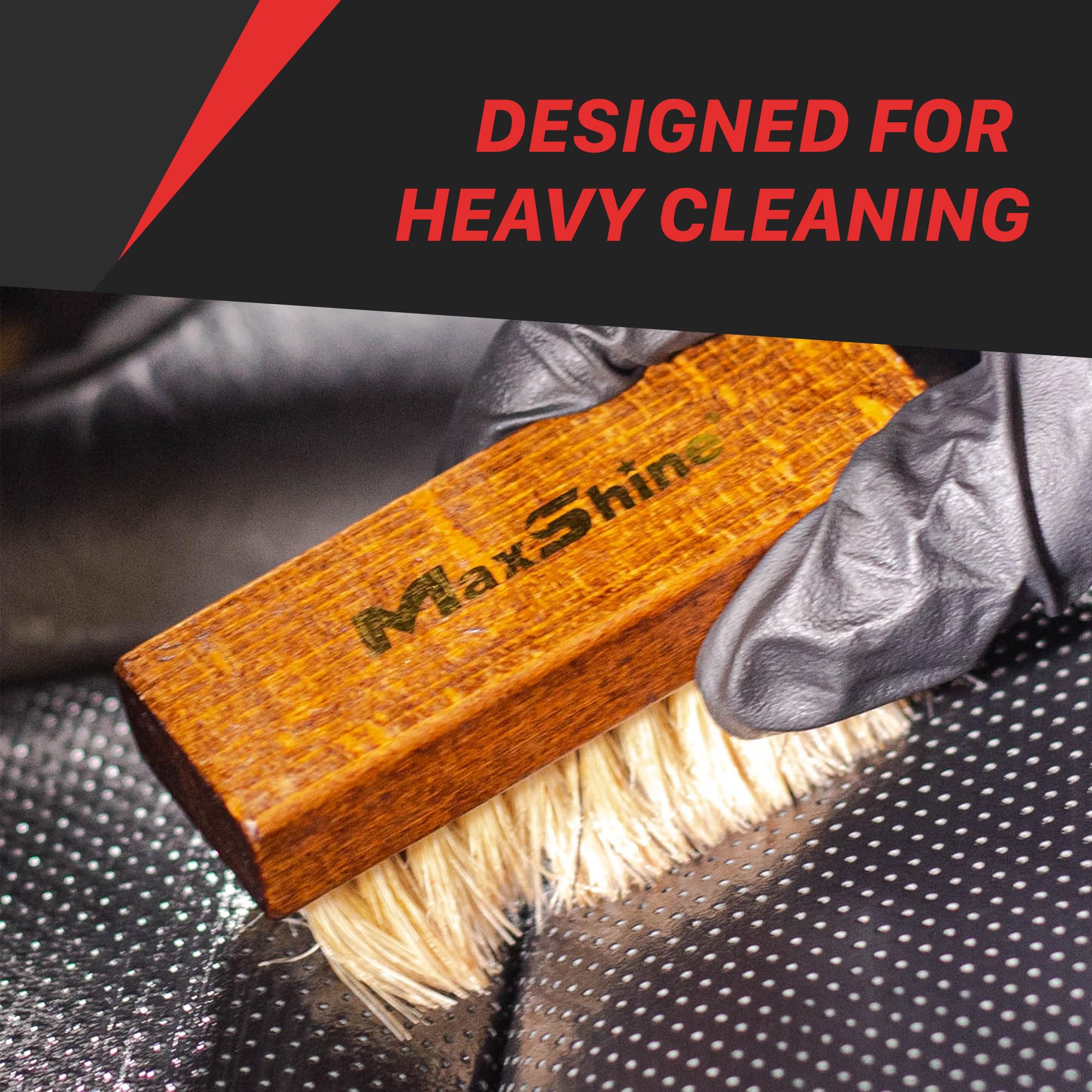 Maxshine Professional Universal Interior Detailing Brush – Ultra-Soft Synthetic Bristles for Leather, Carpet, Alcantara, Vinyl & Fabric – Gently Removes Dust, Dirt & Debris