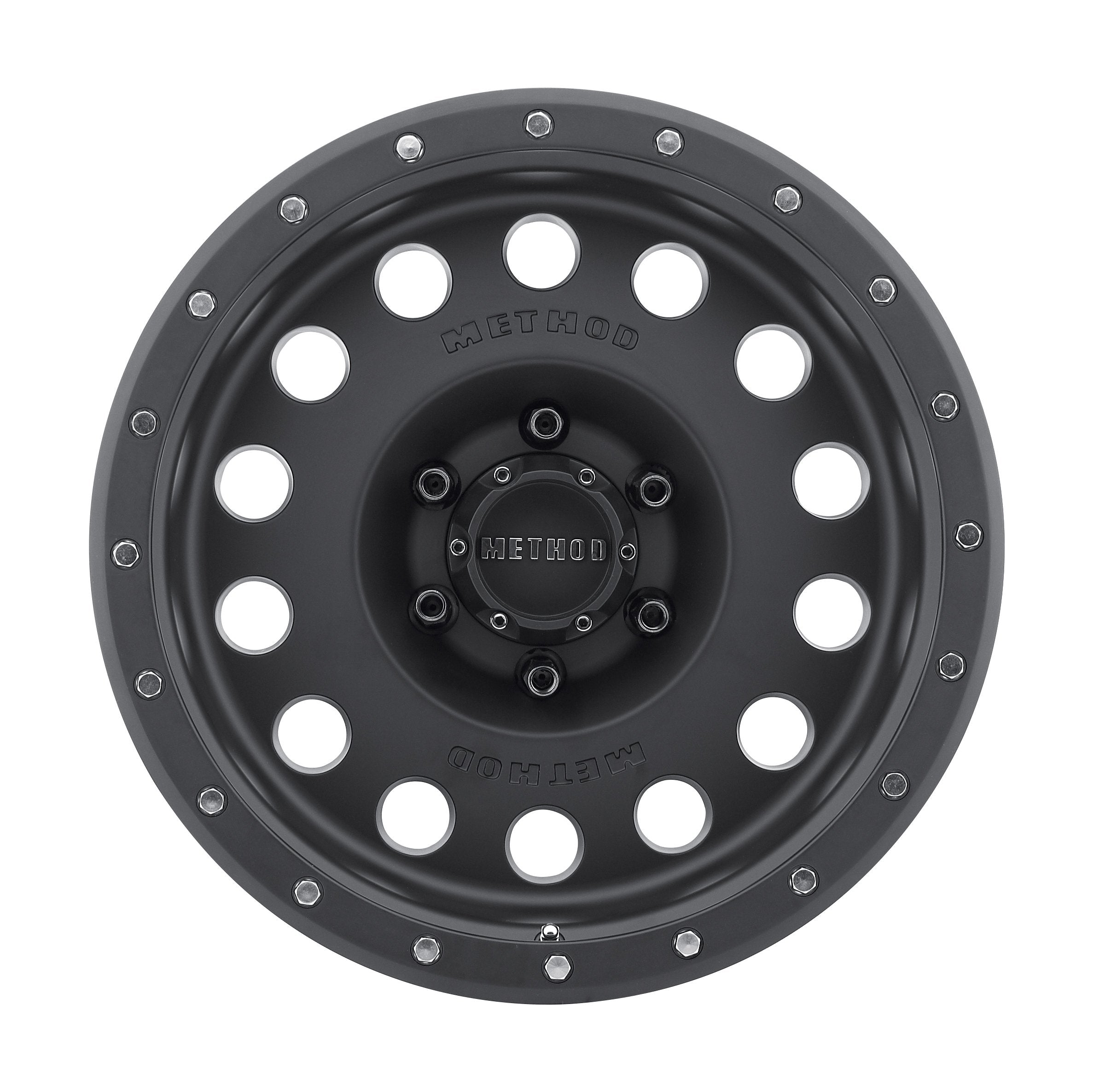 Method Race Wheels Matte Black Hole Wheel with Stainless Steel Accent Bolts (17x8.5"/8x6.5") 0 mm offset