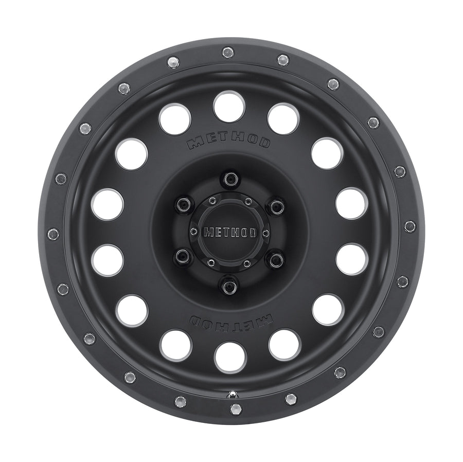 Method Race Wheels Matte Black Hole Wheel with Stainless Steel Accent Bolts (16x8"/8x6.5") 0 mm offset