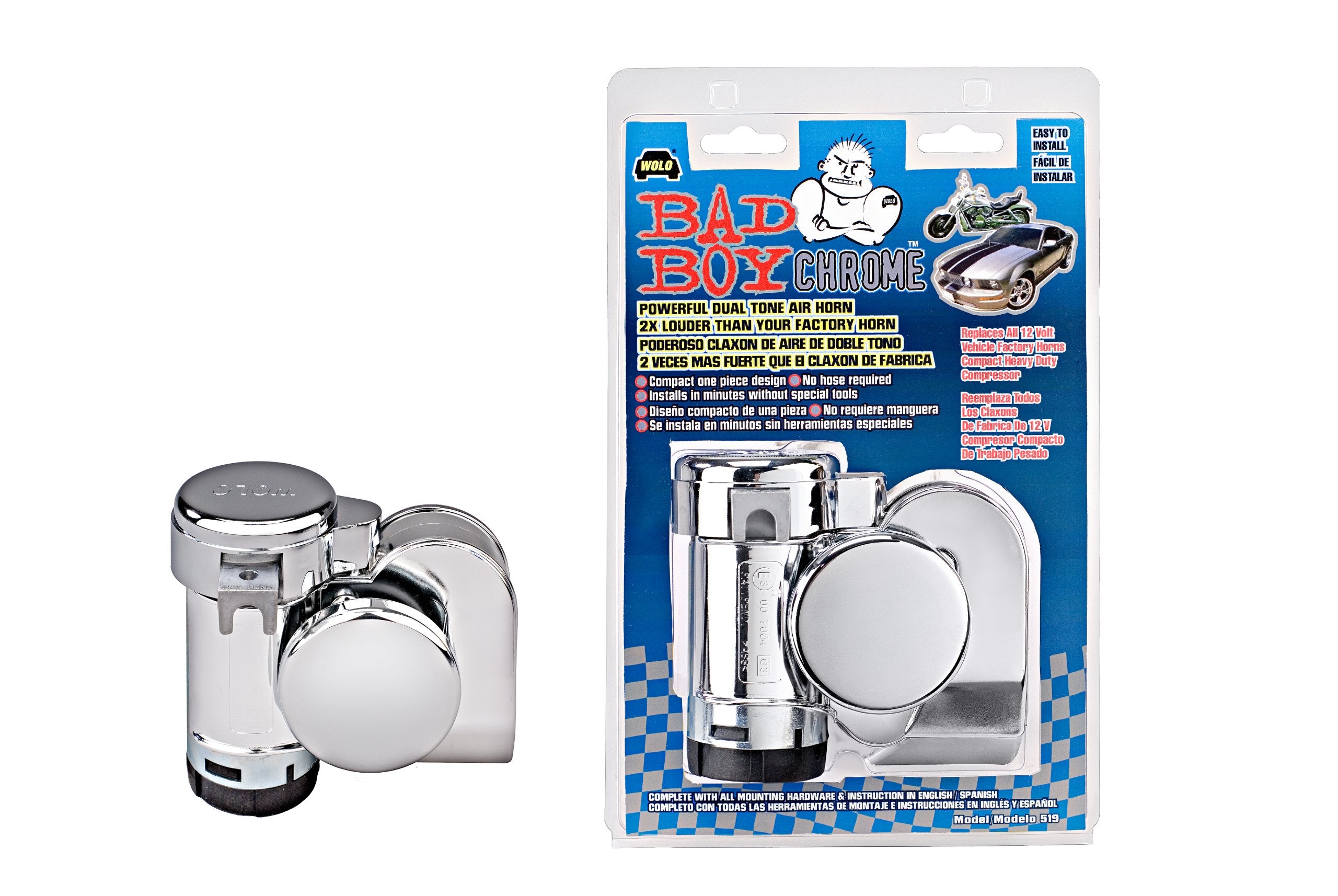 Bad Boy Chrome Wolo (519) Air Horn - 12 Volt