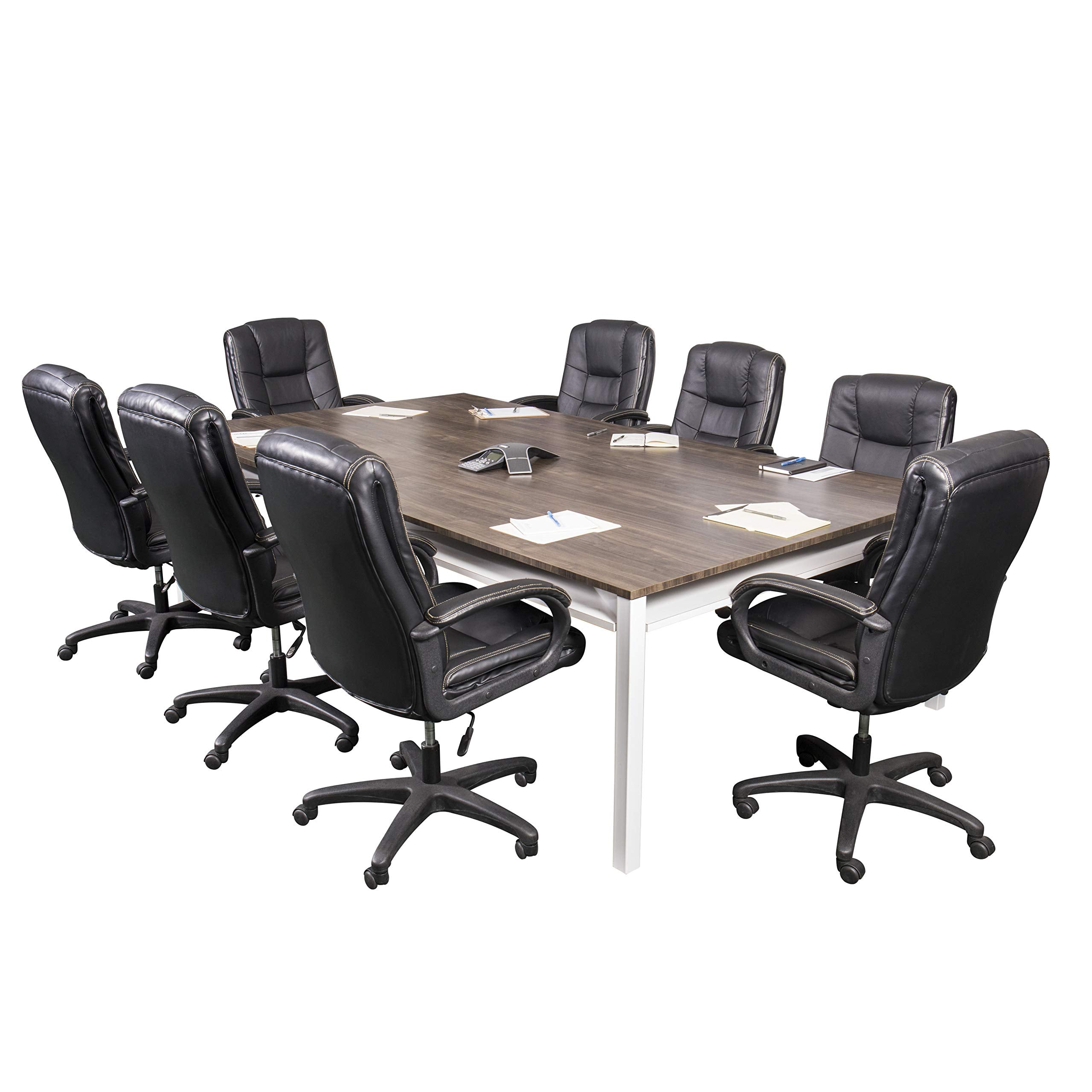 STIGA 3-in-1 Dining, Conference and Hybrid Table Tennis Table – White Base with Walnut Finished Top