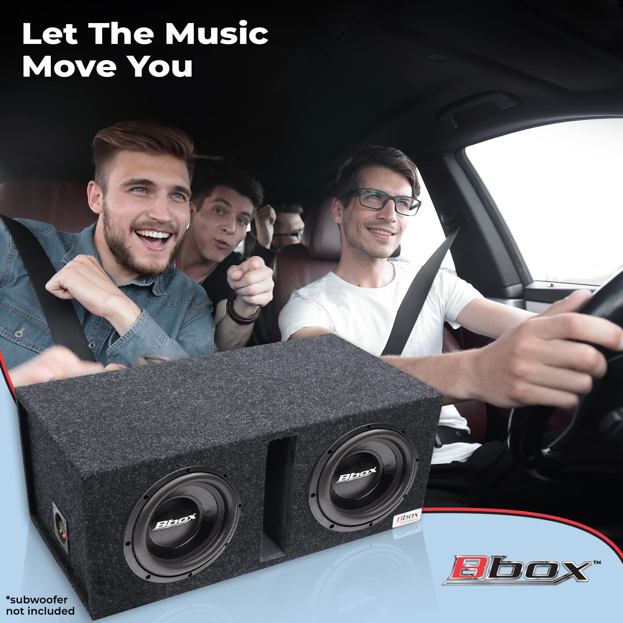 Dual Bbox Vented 10 Inch Subwoofer Enclosure - Pro Audio Tuned Dual Car Subwoofer Boxes & Enclosures - Premium Subwoofer Box Improves Audio Quality, Sound & Bass - Spring Loaded Speaker Terminals