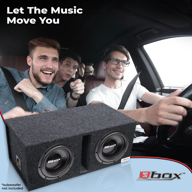 Dual Bbox Vented 10 Inch Subwoofer Enclosure - Pro Audio Tuned Dual Car Subwoofer Boxes & Enclosures - Premium Subwoofer Box Improves Audio Quality, Sound & Bass - Spring Loaded Speaker Terminals