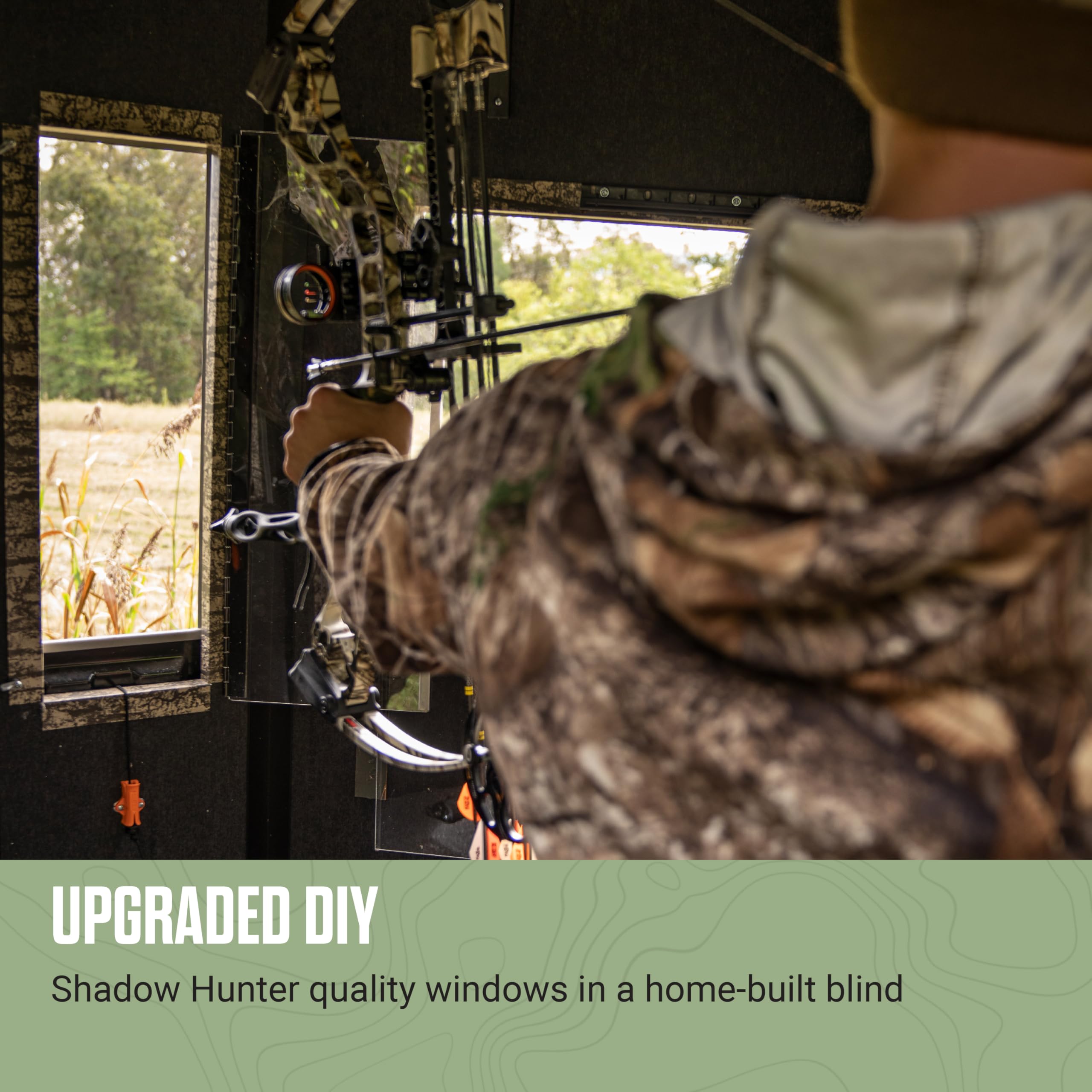 Shadow Hunter DIY Hunting Blind ShadowView Bow Window Kit, Includes Blackout and Scent Free Protection, 2-Pack