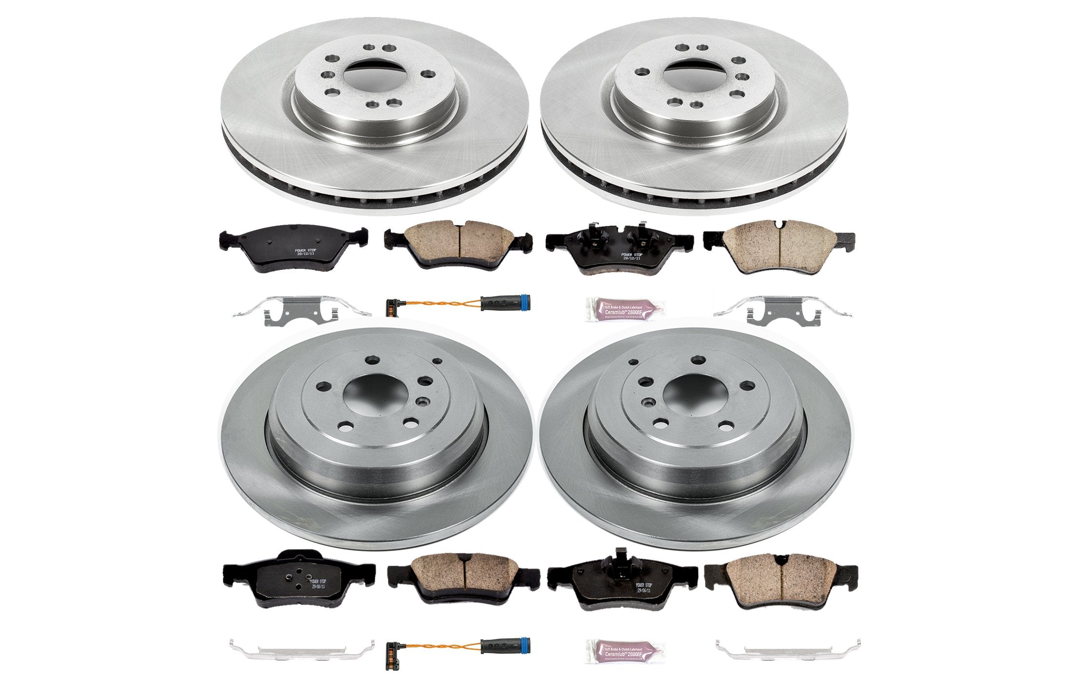 Power Stop KOE4087 Replacement Brake Kit-OE Front and Rear Brake Rotors & Ceramic Pads