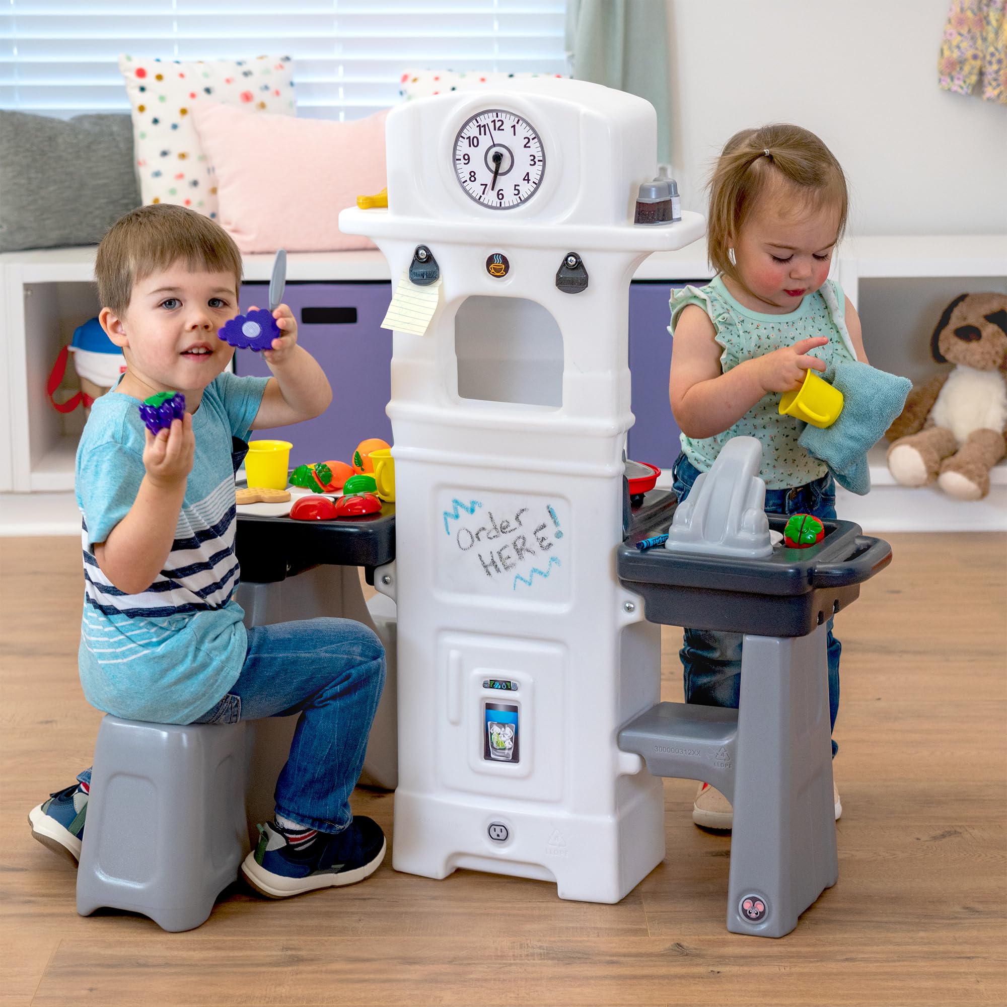 Kids Dine-in Kitchen Set Simplay3 with 2-Seat Table and 32 pc Kitchen Set