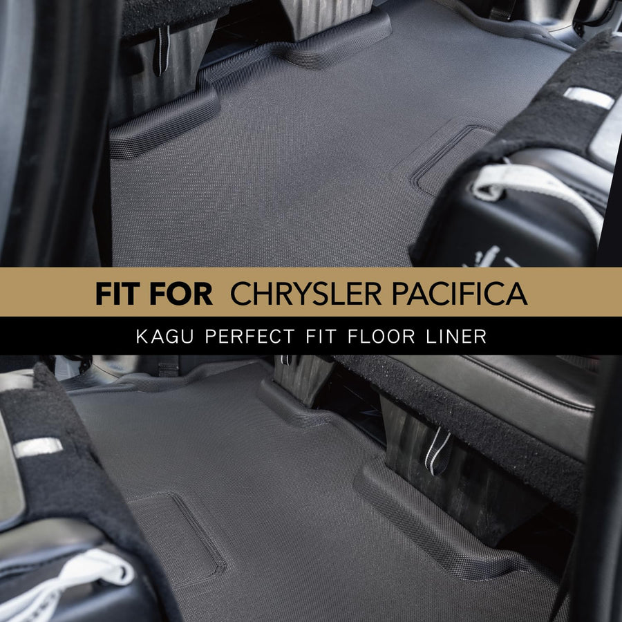 3D MAXpider Kagu Custom Fit Floor Mat (Black) Compatible with Chrysler Pacifica 2017-2026 / Voyager 2020-2026 - Third Row