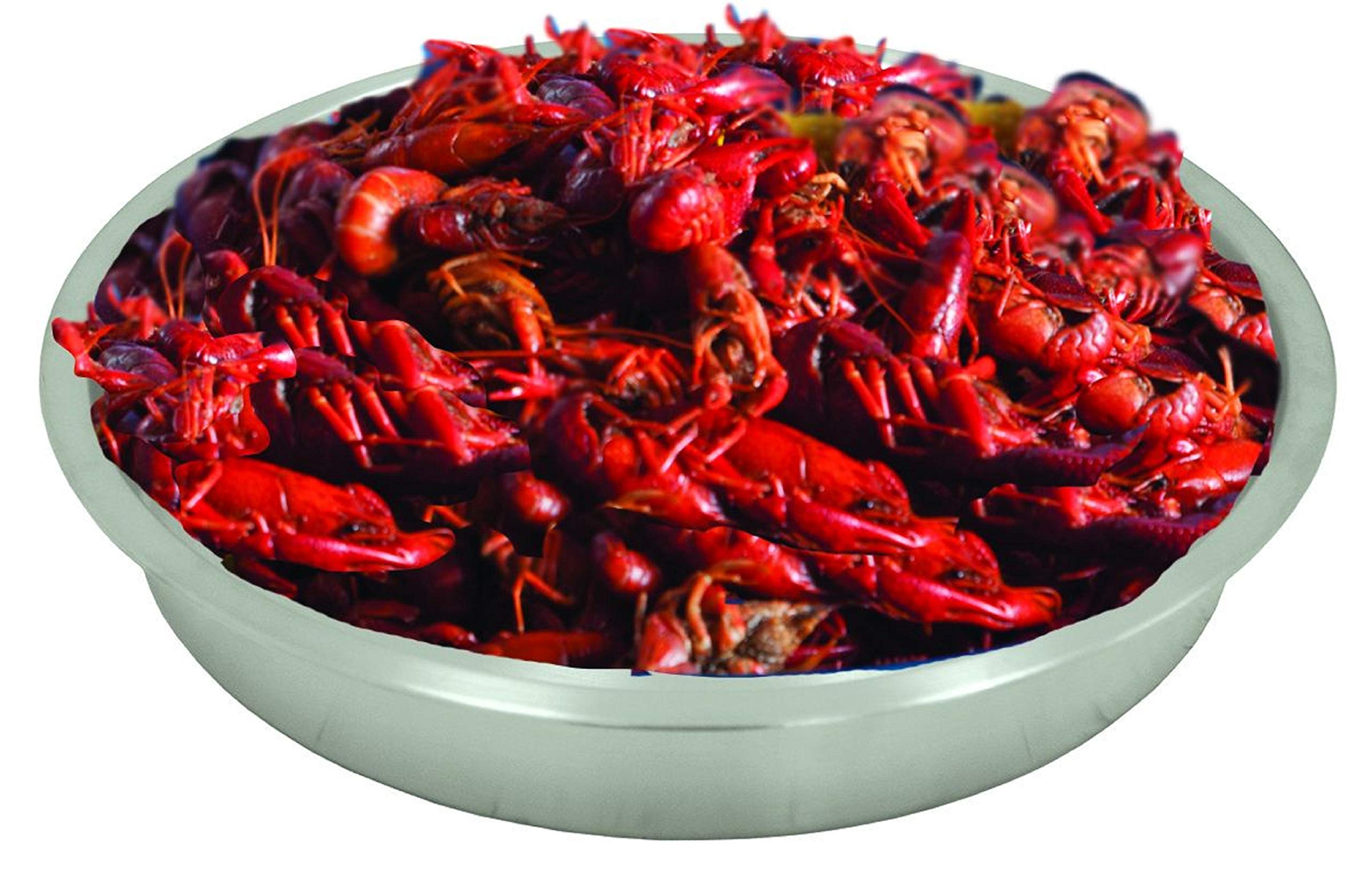 Bayou Classic 500-588 Silver 14-in Seafood Serving Trays 4-pc Set Perfect for Crawfish and Seafood Boils Cookouts Tailgating Camping and Backyard Entertaining
