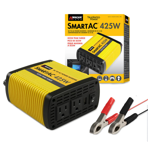 Wagan 425W EL3706 Power Inverter 425W TrueRated Continuous 825W Surge PowerAC to DC 12V to 110V AC Inverter with 2 AC Outlets and 2A USB Charging Port