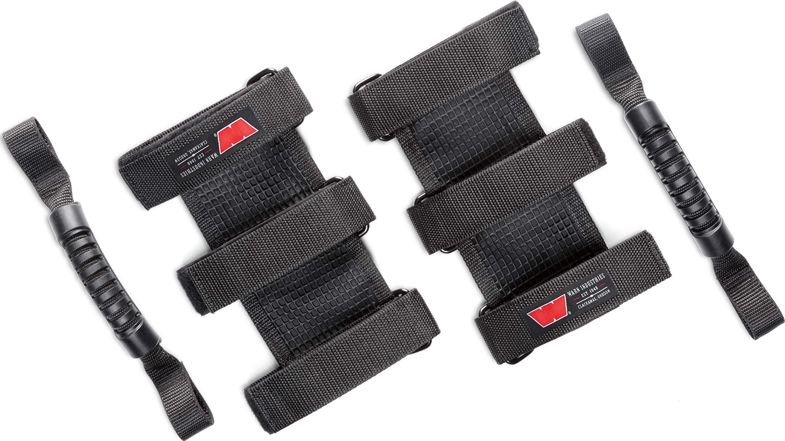 102653 WARN Epic Trail Gear: Rubber Grip Grab Handles for Roll Cage/Bar, 1 Pair