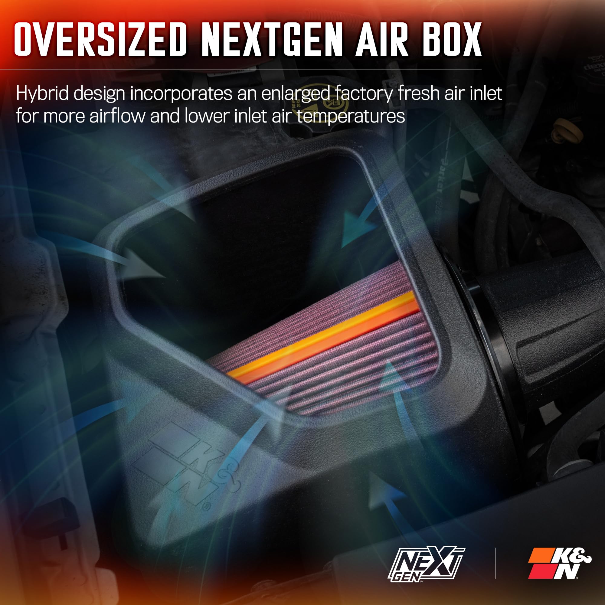 NextGen K&N Cold Air Intake System: High-Flow Cotton Filter: Compatible with 2009-2014 Cadillac/Chevrolet/GMC: Escalade, Avalanche, Silverado, Suburban, Tahoe, Sierra, Yukon, 50-3070