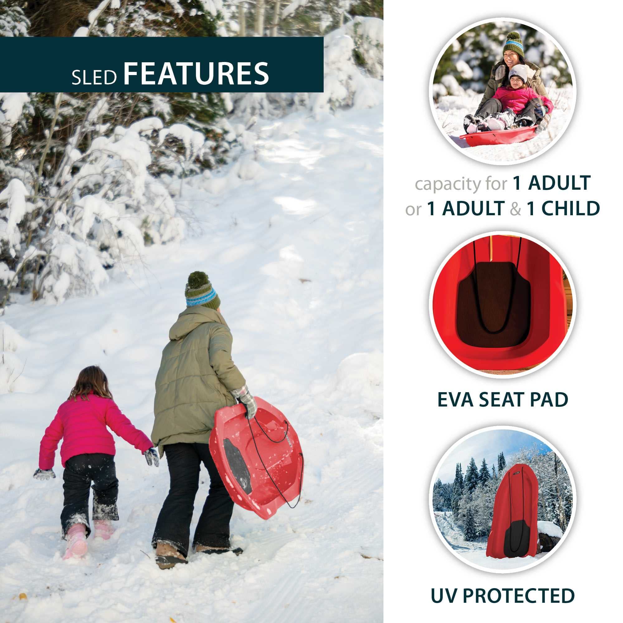 48" Lifetime Premium Snow Sled, 2 Pack