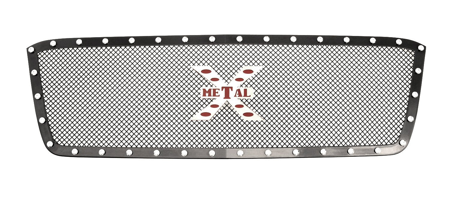 2003-2006 Chevrolet Avalanche T-Rex Grilles 2003-2005 Silverado 1500, 2003-2004 Silverado HD X-Metal Grille, Black, 1 Pc, Insert, Chrome Studs - PN #6711011