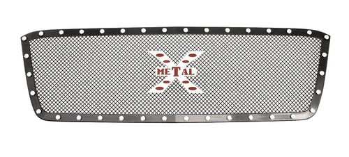 2003-2006 Chevrolet Avalanche T-Rex Grilles 2003-2005 Silverado 1500, 2003-2004 Silverado HD X-Metal Grille, Black, 1 Pc, Insert, Chrome Studs - PN #6711011