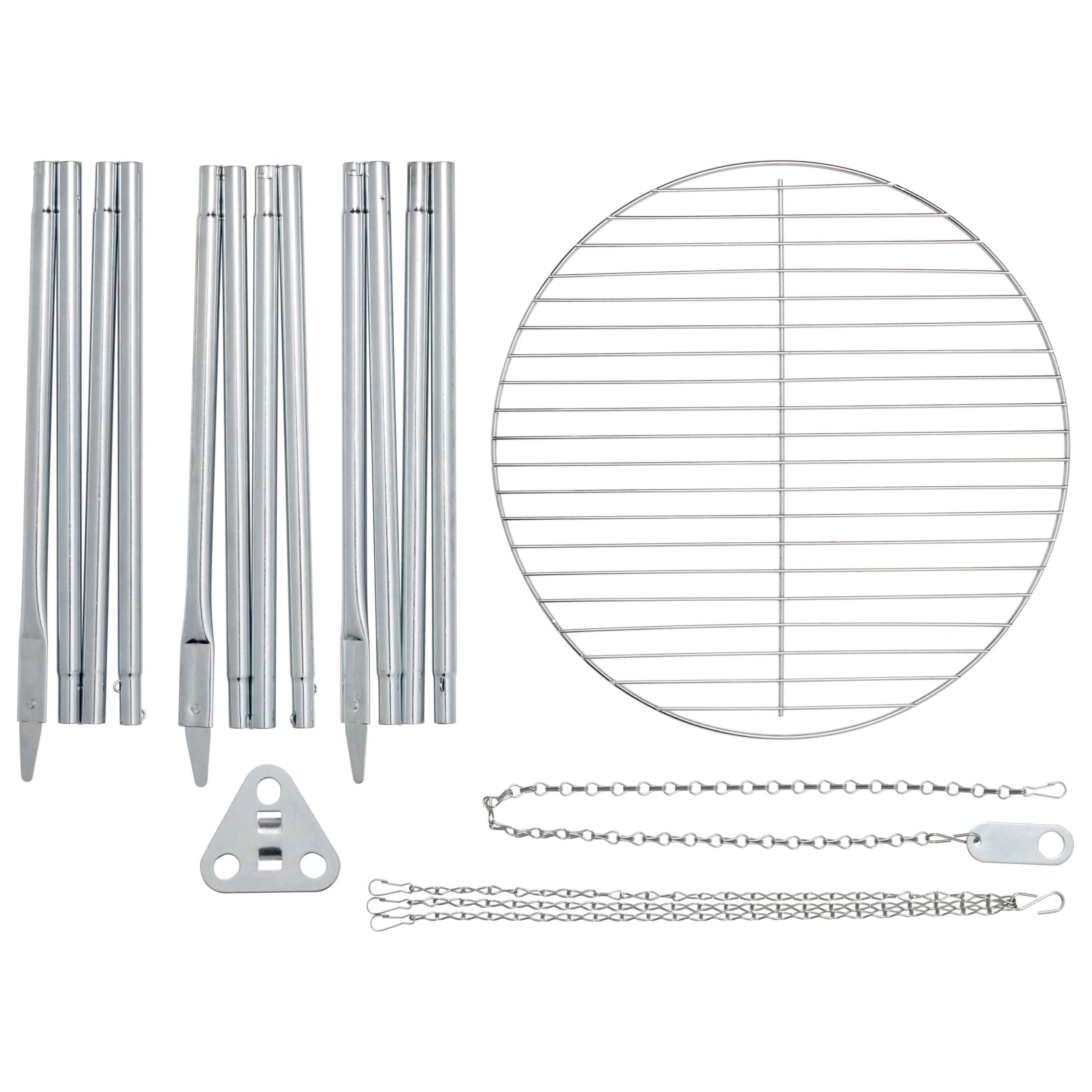 Coleman Campfire Tripod Grill & Lantern Hanger, Grill Grate with Adjustable Height for Cooking Over Fire, Steel Firepit Cooking Rack