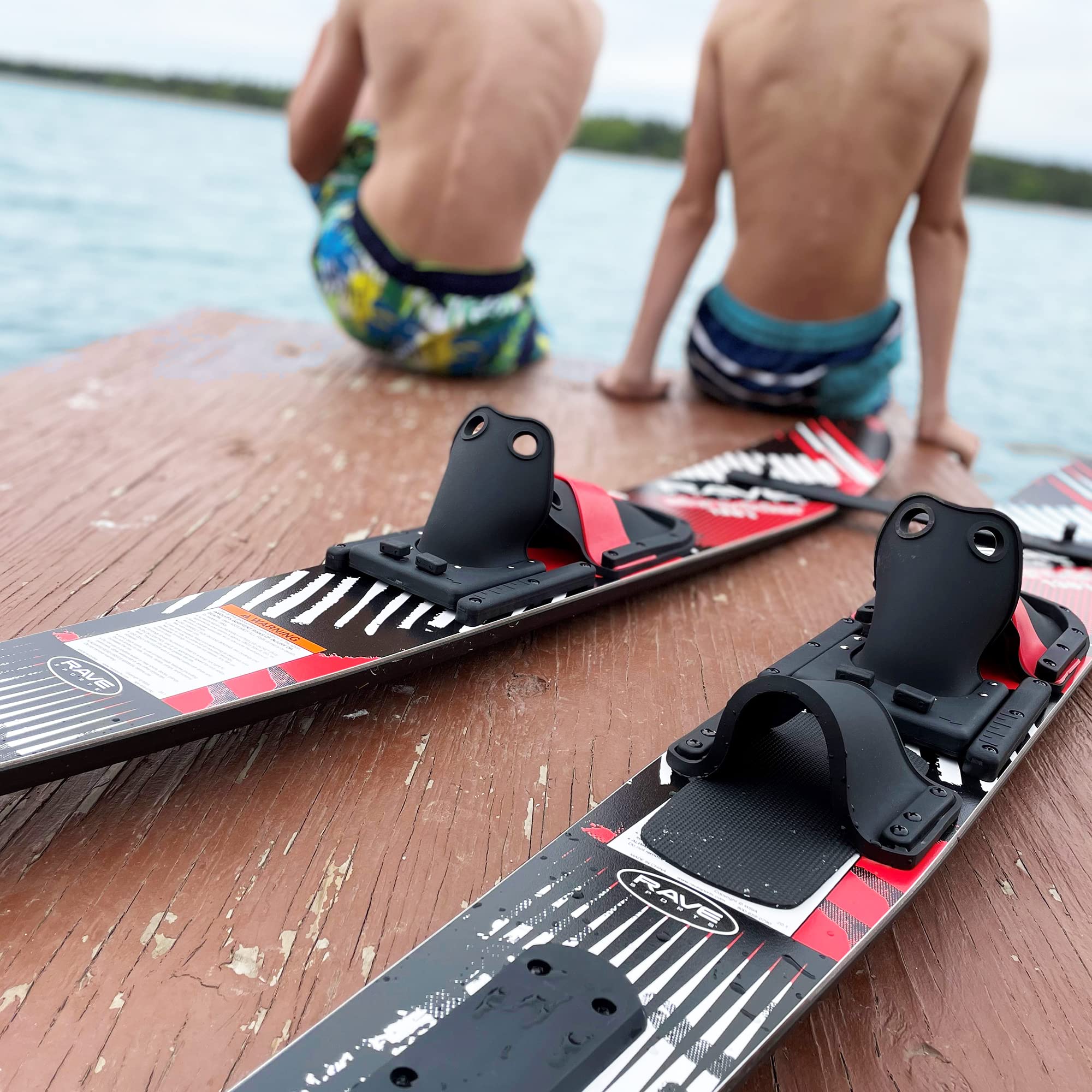 Shredder Trainer Combo Water Skis Rave Sports, Red/Black