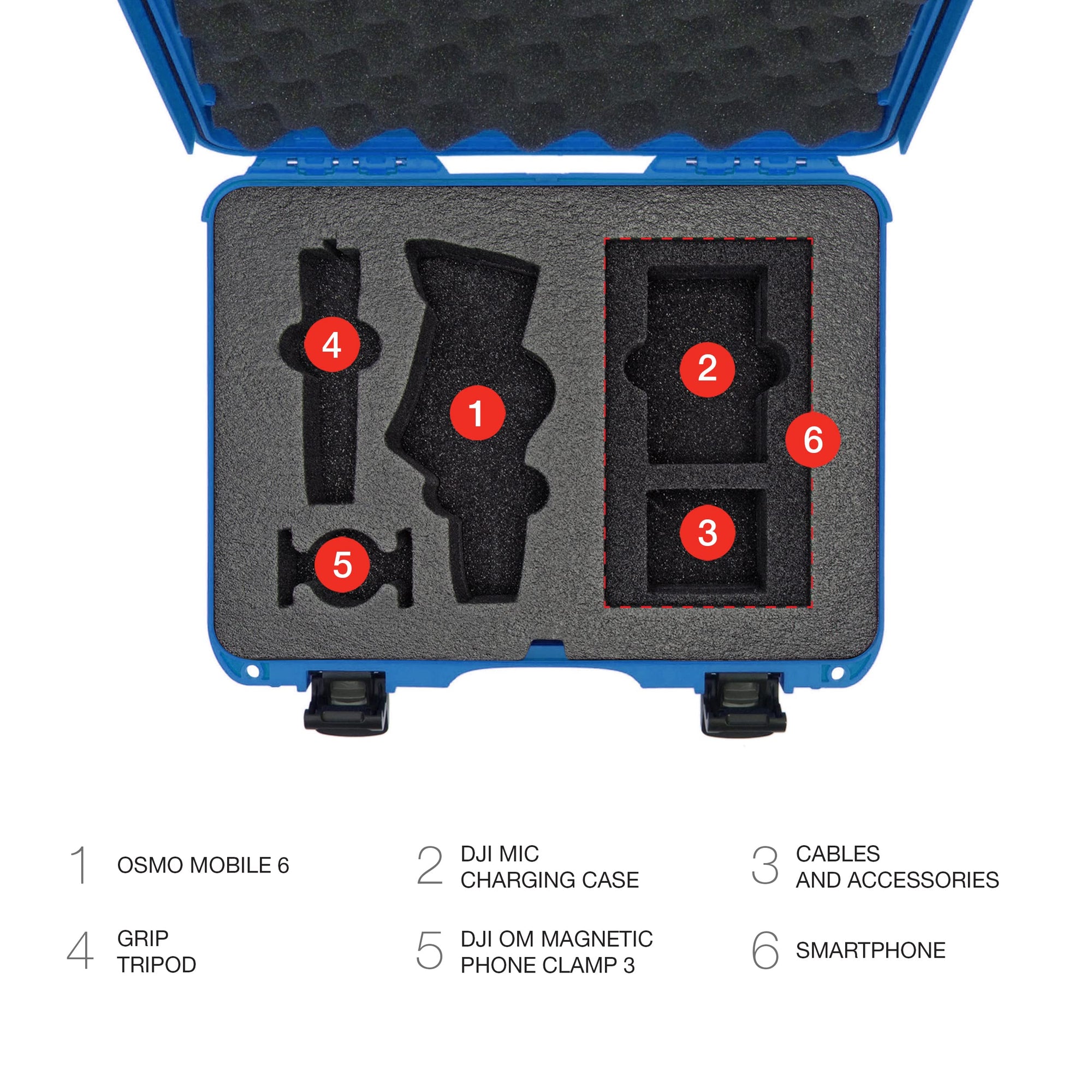 DJI OSMO Mobile 6 - Red Nanuk Case 910 w/Foam (C0798)