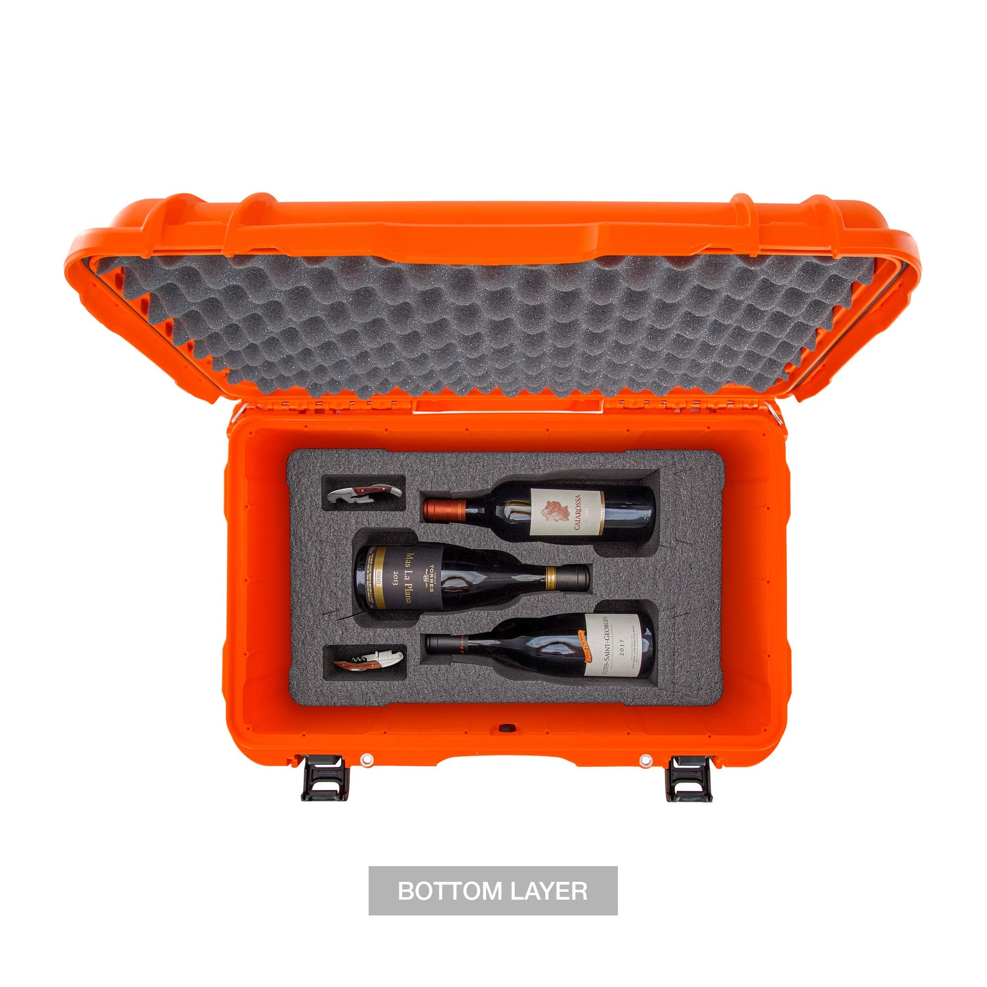 Protective Travel Case Nanuk 938 for 6 Bottles of Wine w/Wheels and Extendable Handle, TSA Approved - Orange (938-6BTLS3)