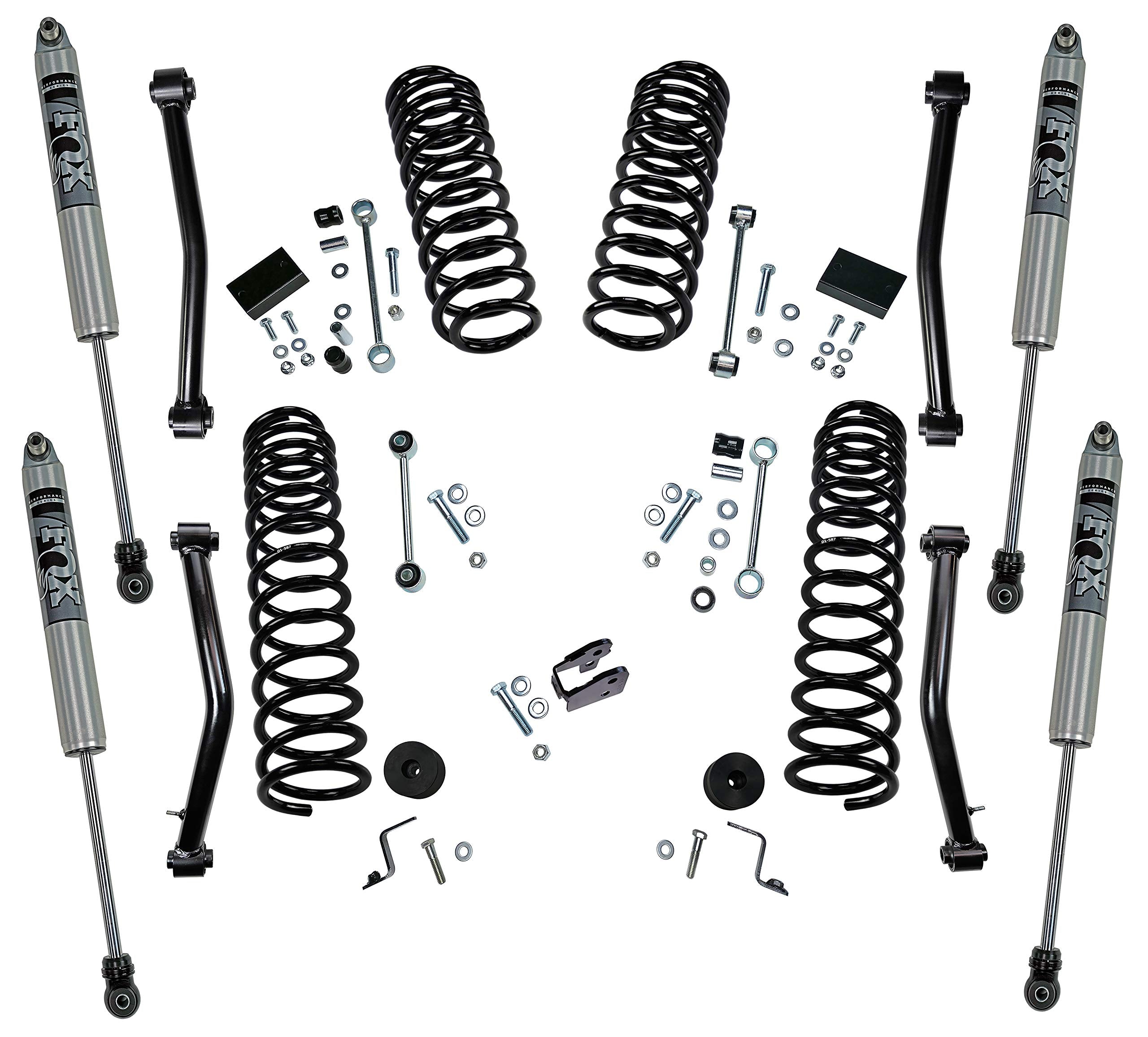 SUPERLIFT SUSPENSION RealTruck 4" Lift Kit for Jeep Wrangler JL | Complete Lift Kit with Front & Rear Fox 2.0 Series Shocks and Lower Link Arms | K184F | Fits 2018-2023 Jeep Wrangler JLU 4 Door