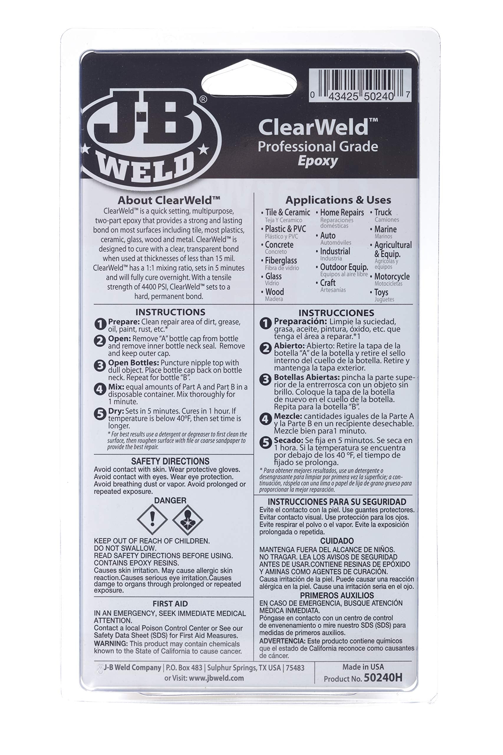 Clearweld Jb Epoxy 8oz