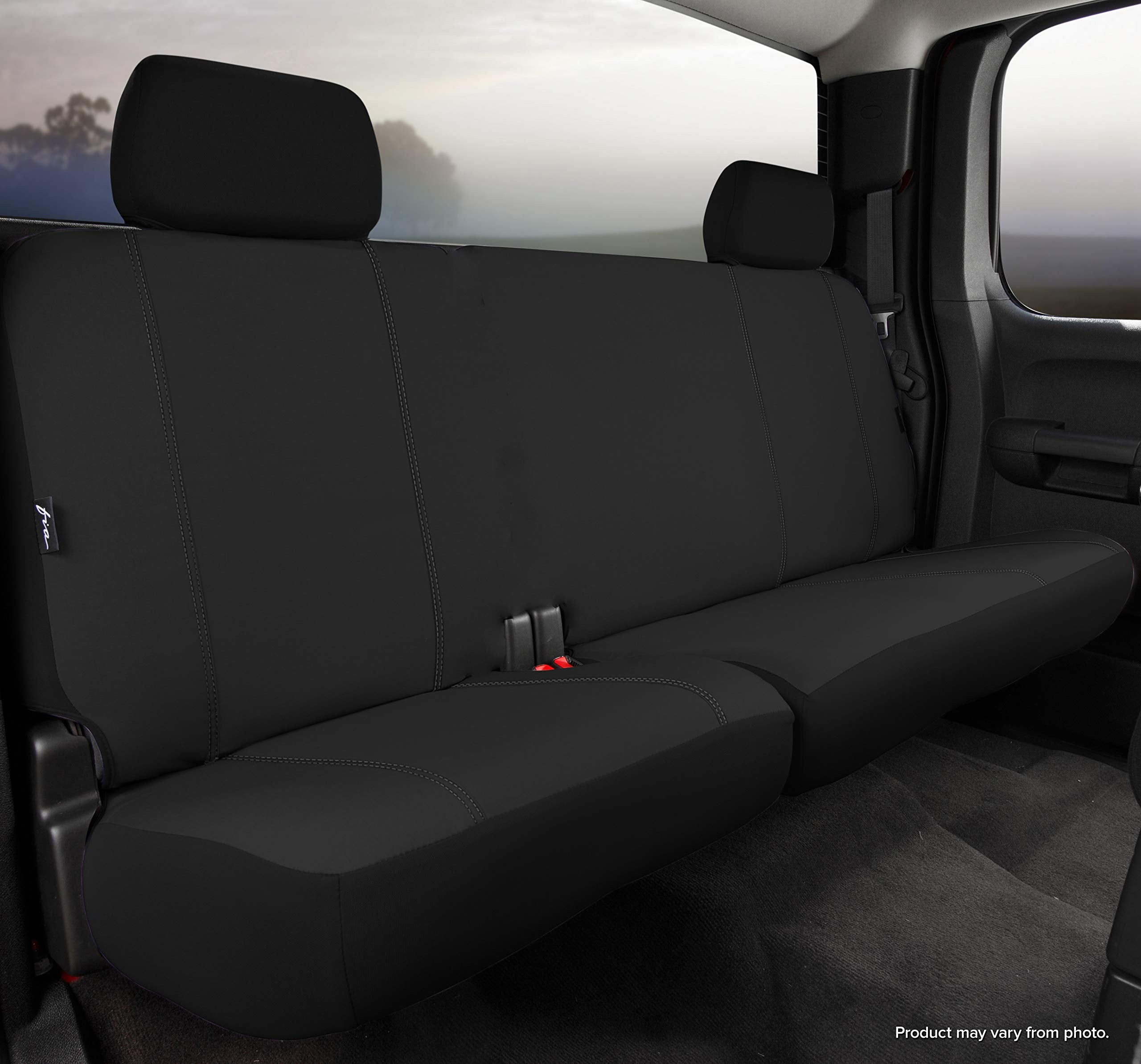 Custom Fit FIA SP82-36 BLACK Rear Seat Cover Split Cushion 60/40 - Poly-Cotton, (Black)