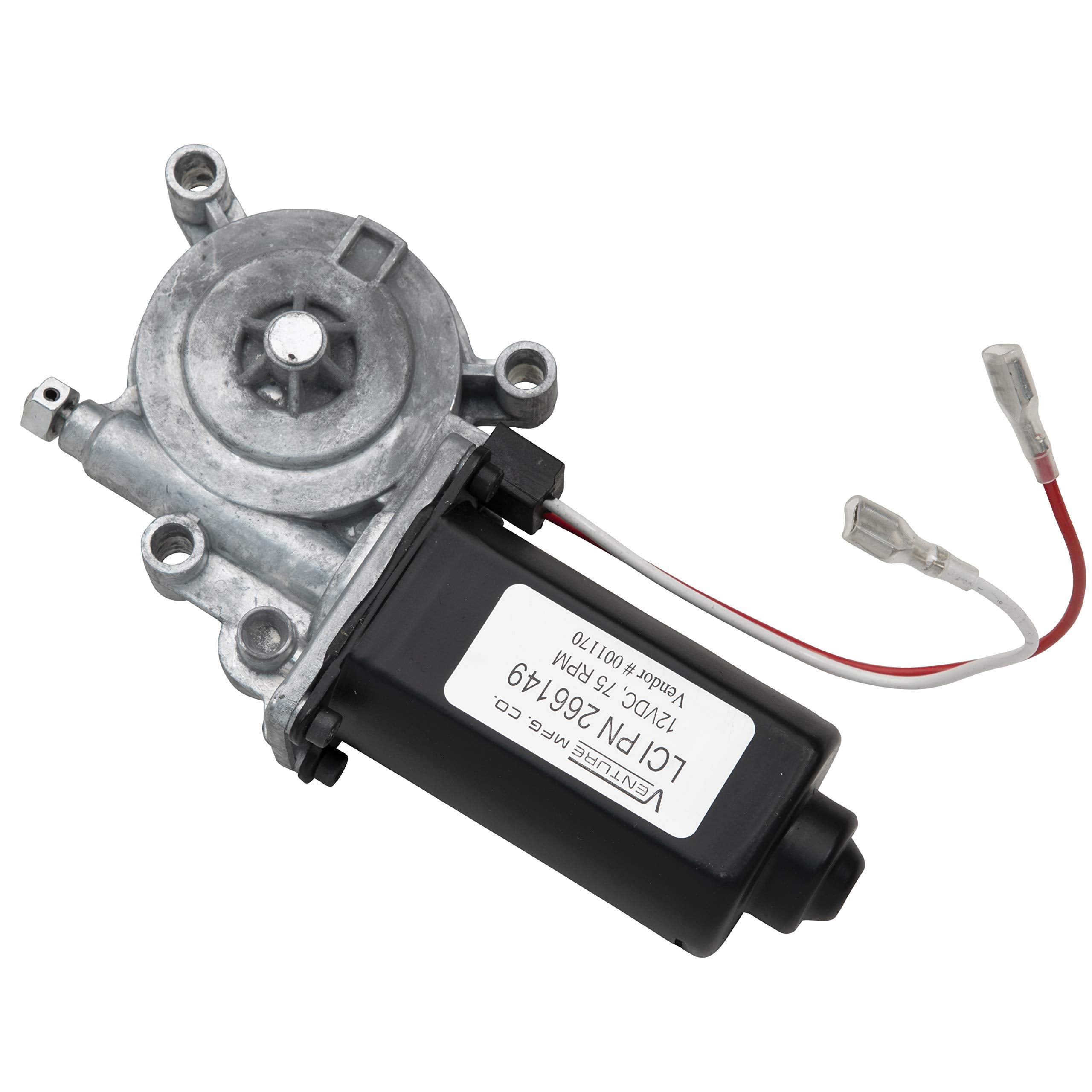 Lippert Solera Replacement Power Awning Motor with Dual Connectors, 12-Volt DC, 75-RPM, Fits Short, Flat or Pitched Awnings on 5th Wheel RVs, Travel Trailers, Motorhomes - 266149