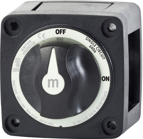 m-Series Blue Sea Systems Battery Switch ON/OFF with Knob, Black