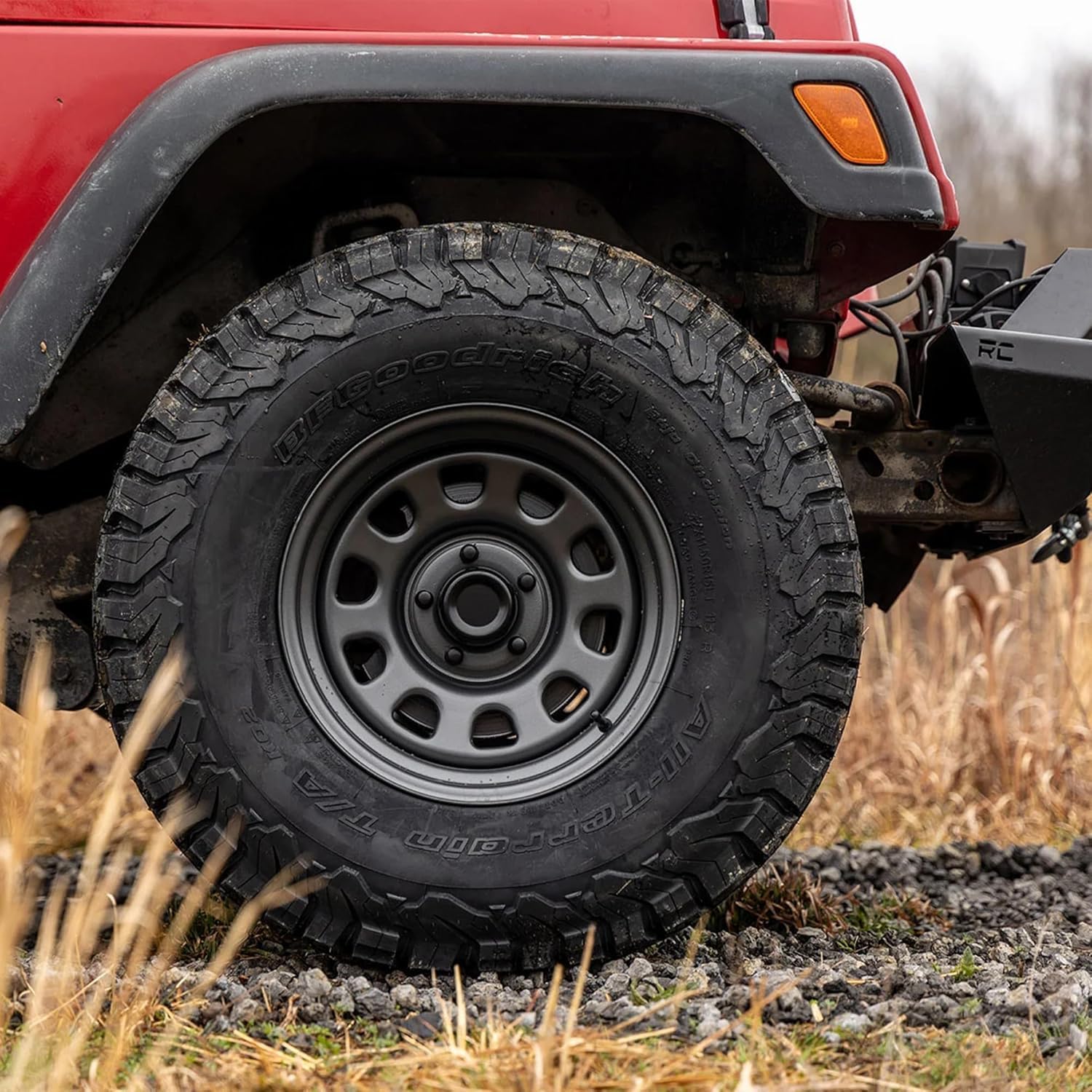 15x10 Rough Country Steel Wheel | 5x4.5 | -39mm Gunmetal Gray Painted (15 x 10. inches /5 x 4 inches, -39 mm Offset)