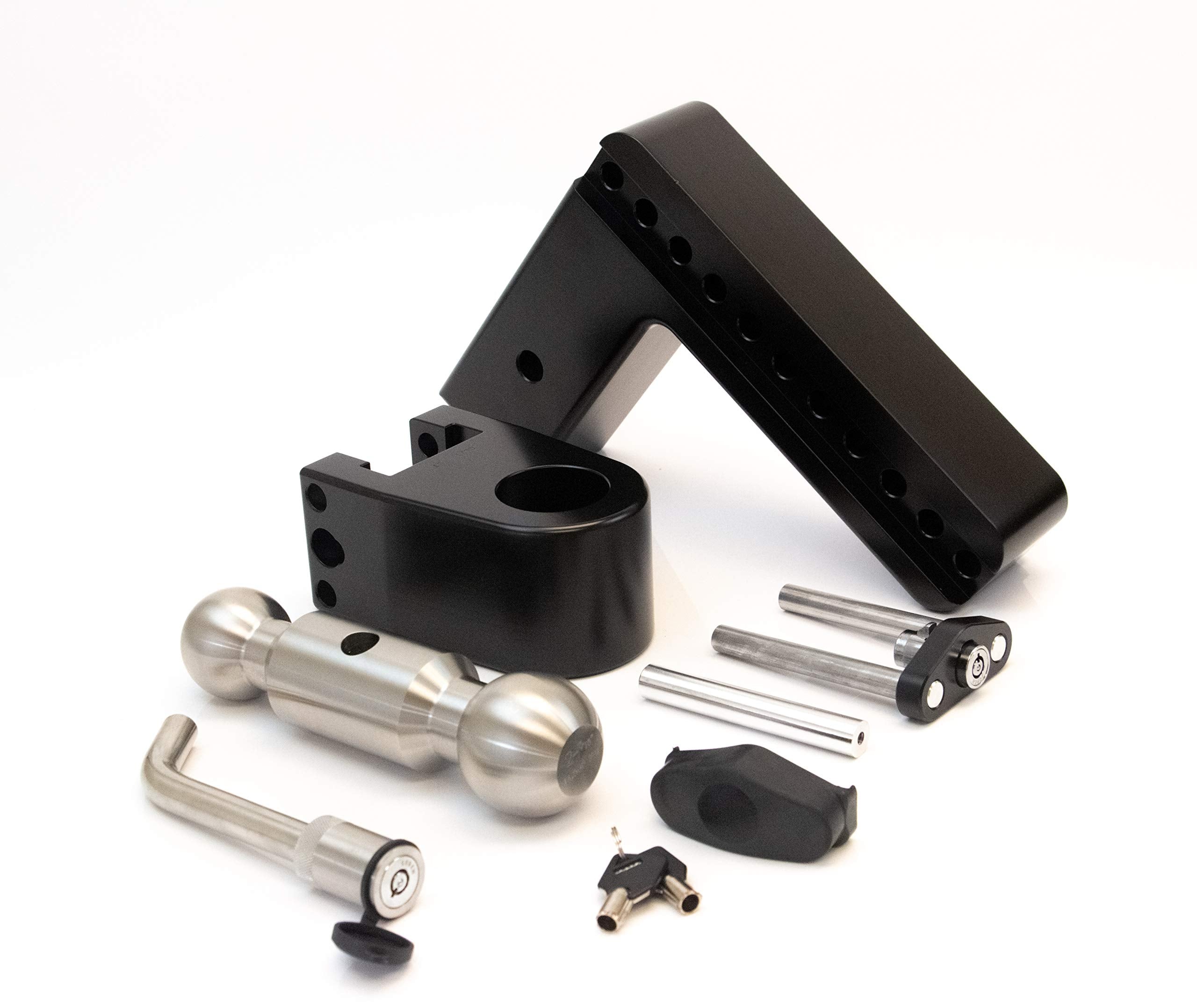 Cerakote Weight Safe LTB8-3-KA-CER-BLA 8" Drop Hitch w/ 3" Shank (8K/21K GTWR) w/ WS05 Turnover Ball Cerakote Black Coating