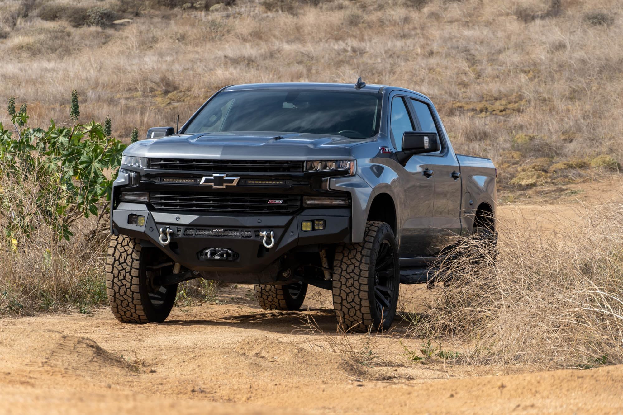 Offroad DV8 Spec Series Front Bumper for the 2019-2021 Chevy Silverado 1500 | Retains Parking Sensors | (2) Dual 3” Pod Light Mounts | 20” Light Bar Mount | D-Ring Mounts