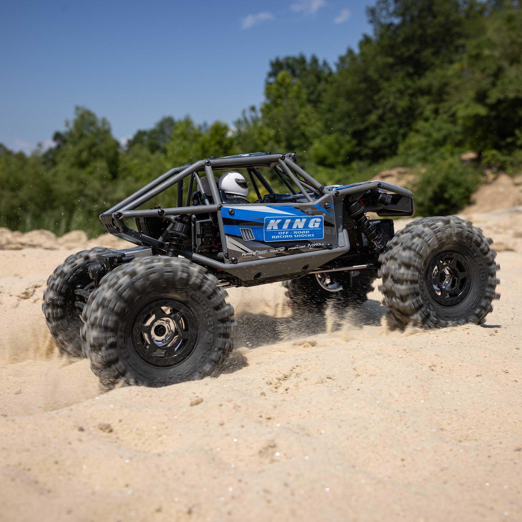 Axial RC Truck 4WS UTB18 Capra 1/18th 4x4 RTR (Comes with Everything Needed to Run), Blue, AXI-1750T1