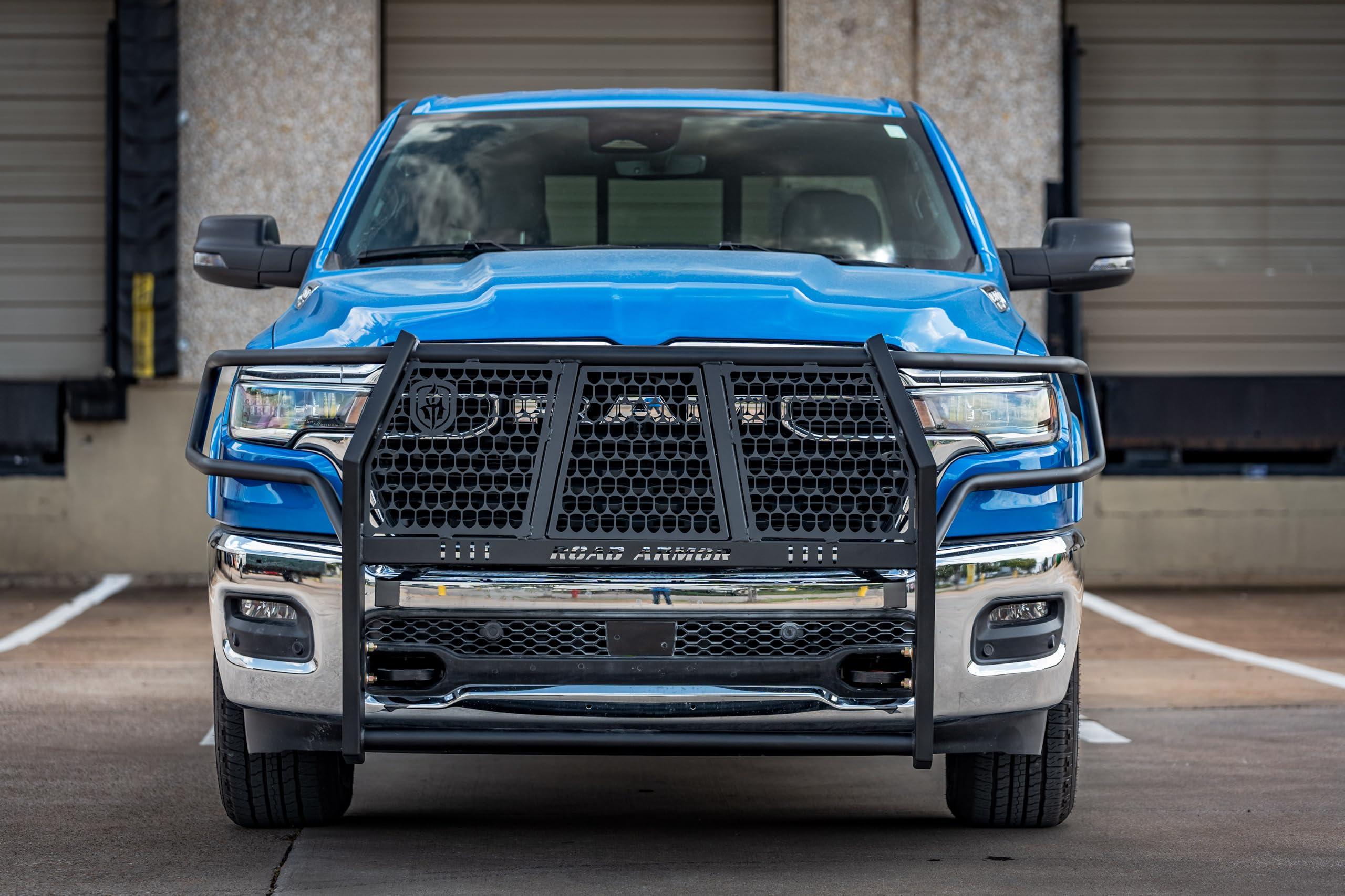 Vaquero Road Armor 4251-BRSH Front Grille Guard - Texture Black - Compatible with: 2019-2026 Dodge Ram 1500
