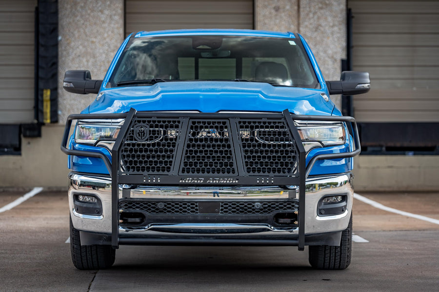 Vaquero Road Armor 4251-BRSH Front Grille Guard - Texture Black - Compatible with: 2019-2026 Dodge Ram 1500