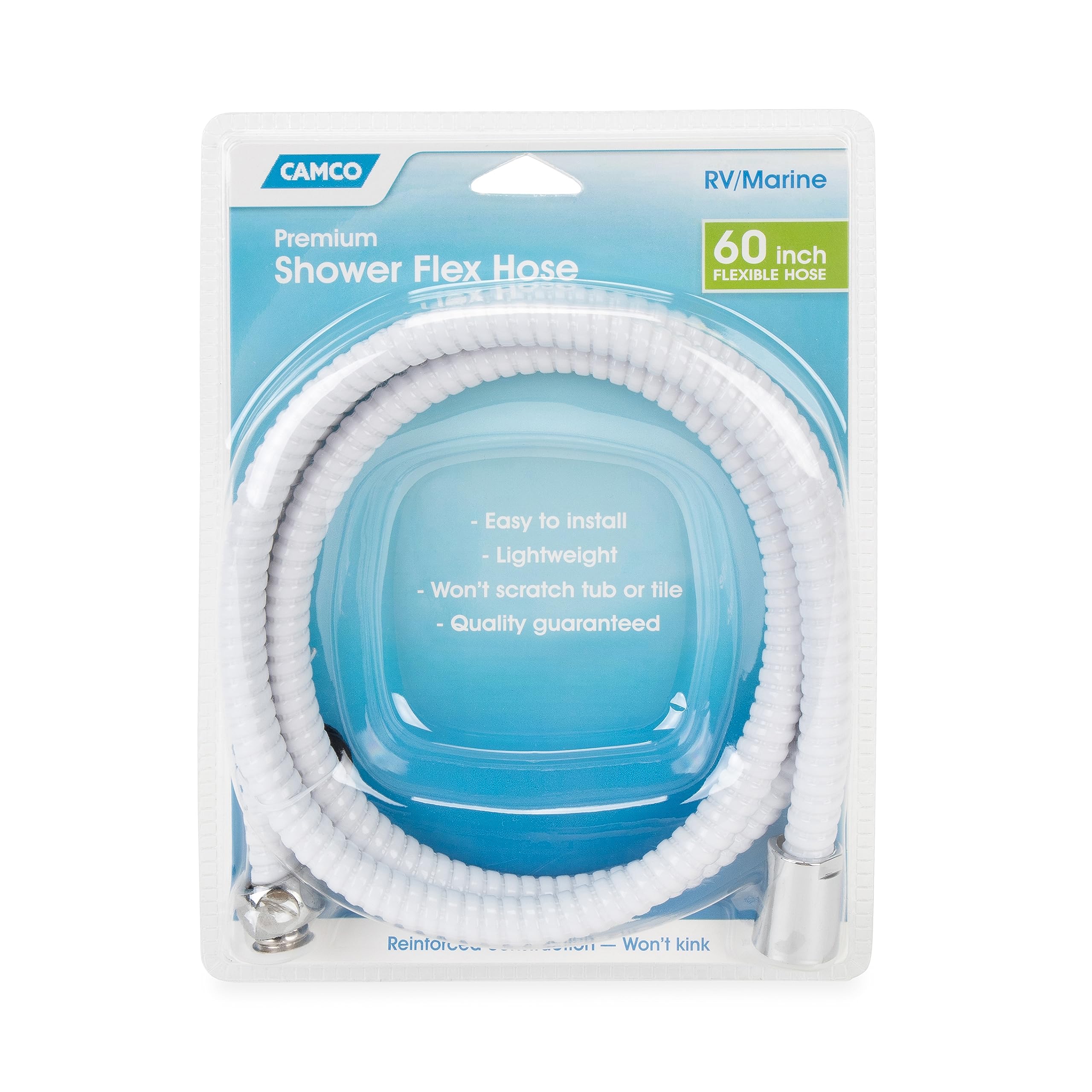 60" Camco Replacement RV/Marine Flexible Shower Hose (White)