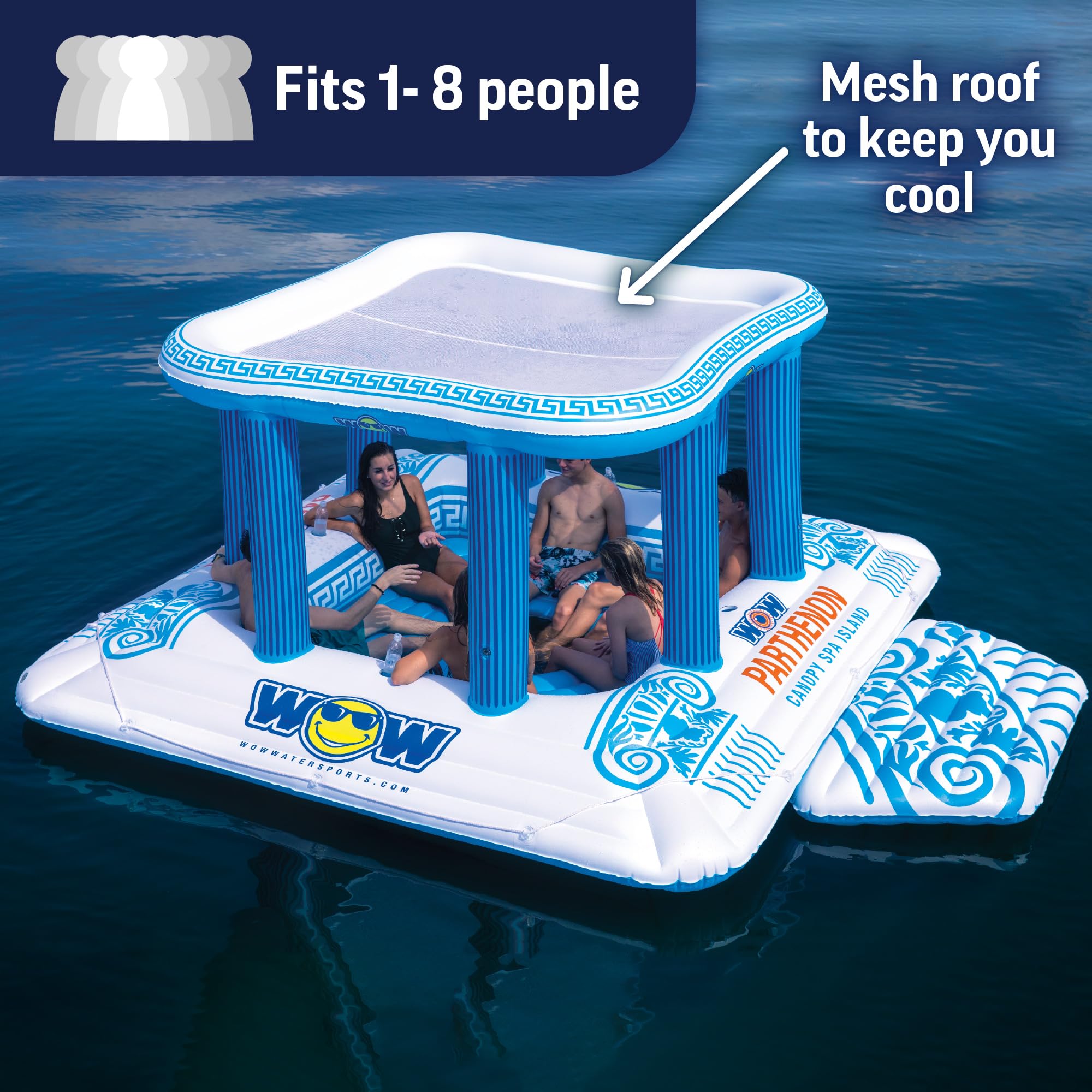 Parthenon WOW Sports Canopy Spa Island, 1 2 3 4 5 6 7 or 8 Person Inflatable Island, 20-2000