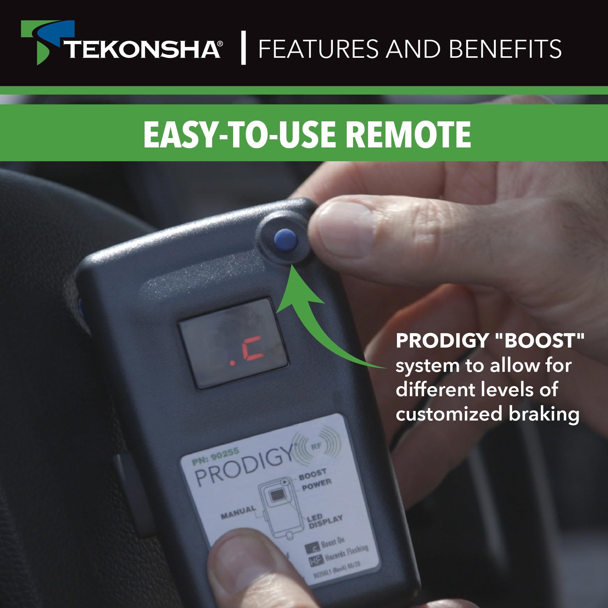 Tekonsha Prodigy RF Bluetooth Handheld Remote, Replacement Part 90257