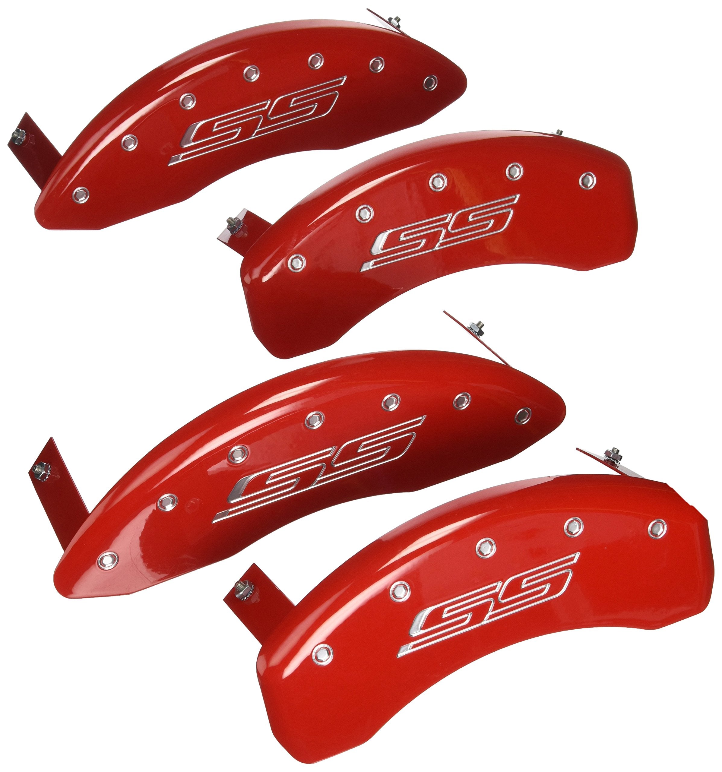 Brake Caliper Covers MGP - 2010-2015 Chevrolet Camaro - Front and Rear Set - Red
