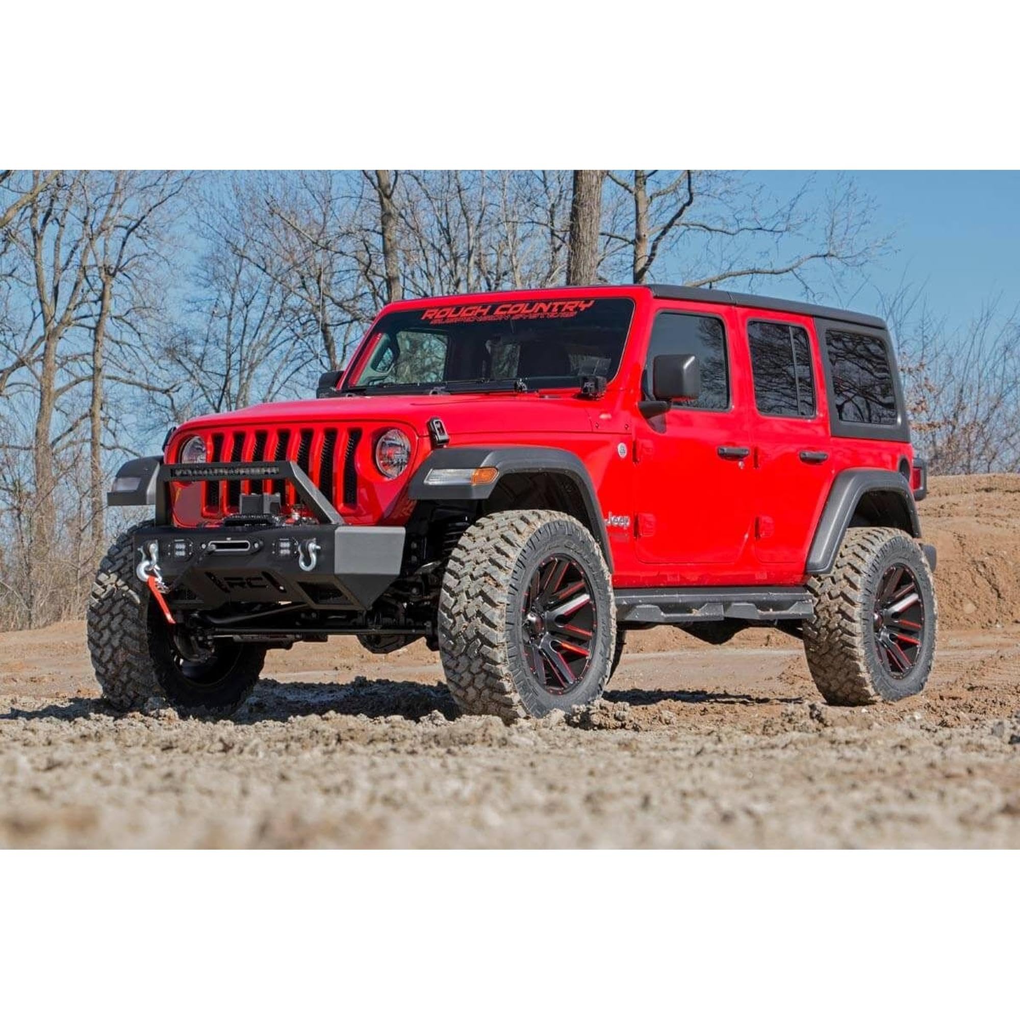 3.5" Rough Country Lift Kit w/N3 Shocks for Jeep Wrangler Unlimited 4-Door (2024-2025) - Balanced Suspension System for Road Comfort & Trail Readiness