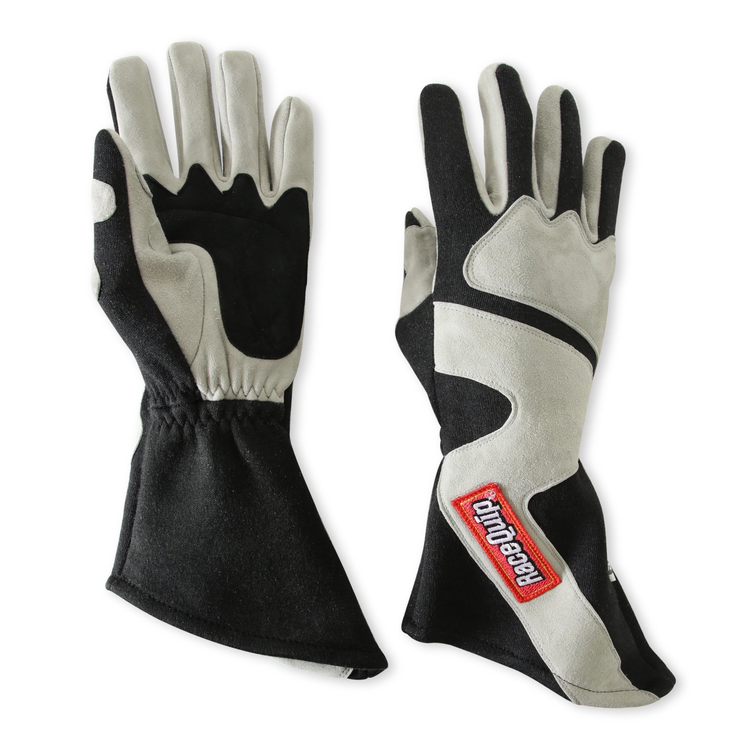358 Series RaceQuip Gloves, Driving, SFI 3.3/5, Double Layer, Nomex, Black/Gray, X-Large, Pair