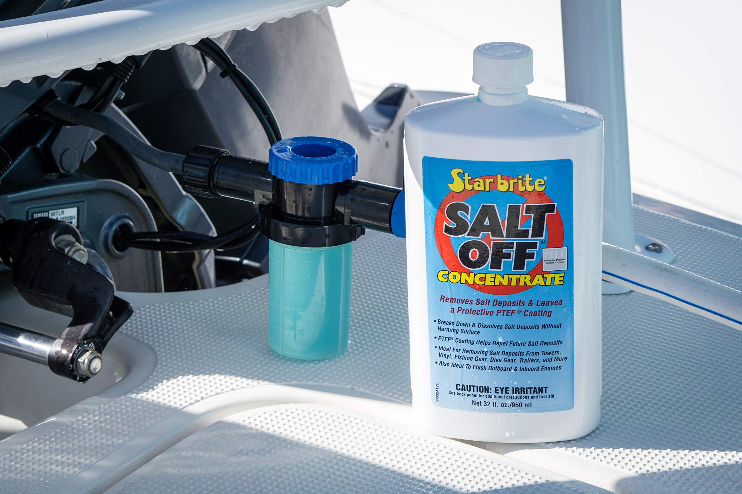 Salt Off Kit STAR BRITE – Applicator & 32 OZ Concentrate for Marine Engine Flush & Salt Removal on Boats, Trailers, Fishing Gear, Dive Equipment, and More