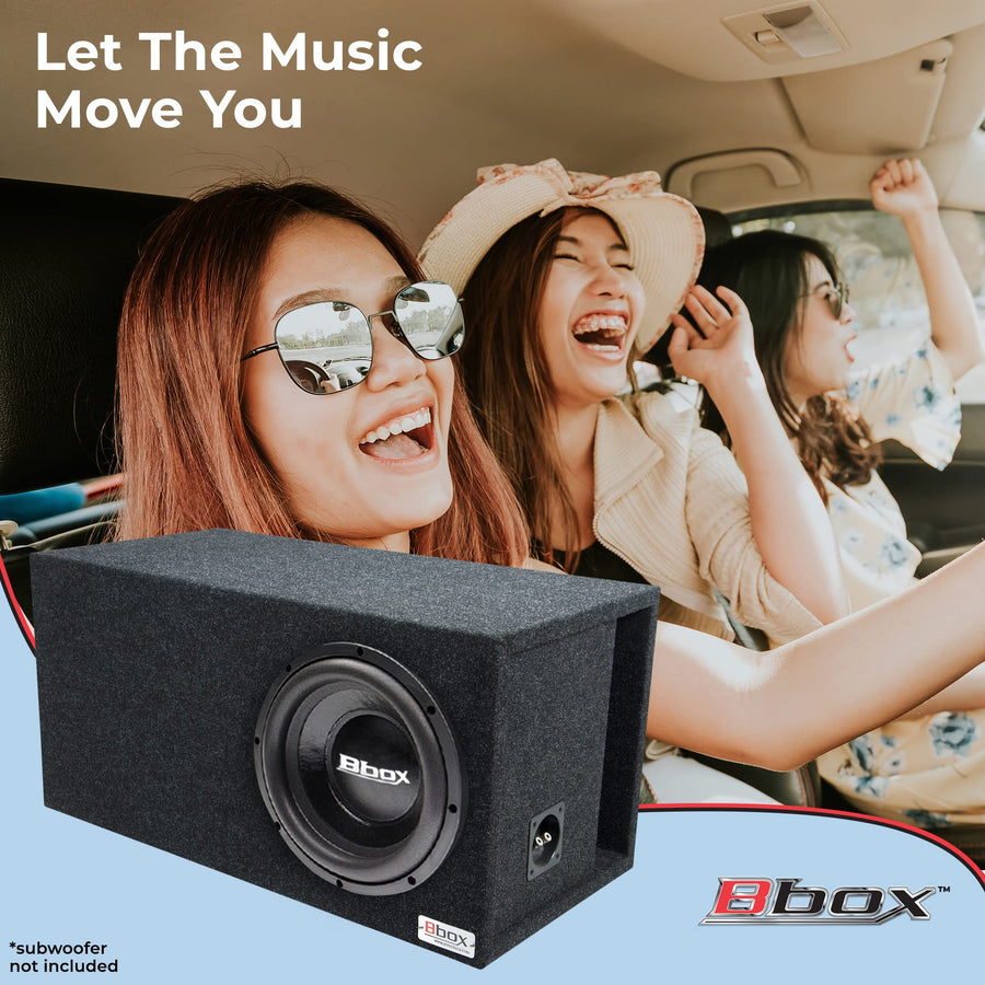 Single Bbox Vented 15 Inch Subwoofer Enclosure - SPL-Tuned Single Car Subwoofer Boxes & Enclosures - Premium Subwoofer Box Improves Audio Quality, Sound & Bass - Nickel Finish Terminals