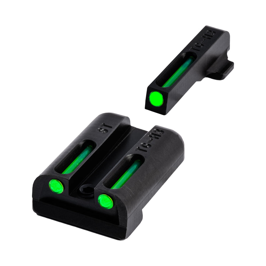 TFO TRUGLO Tritium & Fiber-Optic Handgun Sight | Durable Compact High-Visible Green Front & Green Rear Night Sight Set, Compatible with #8 Sig Sauer Front / #8 Rear